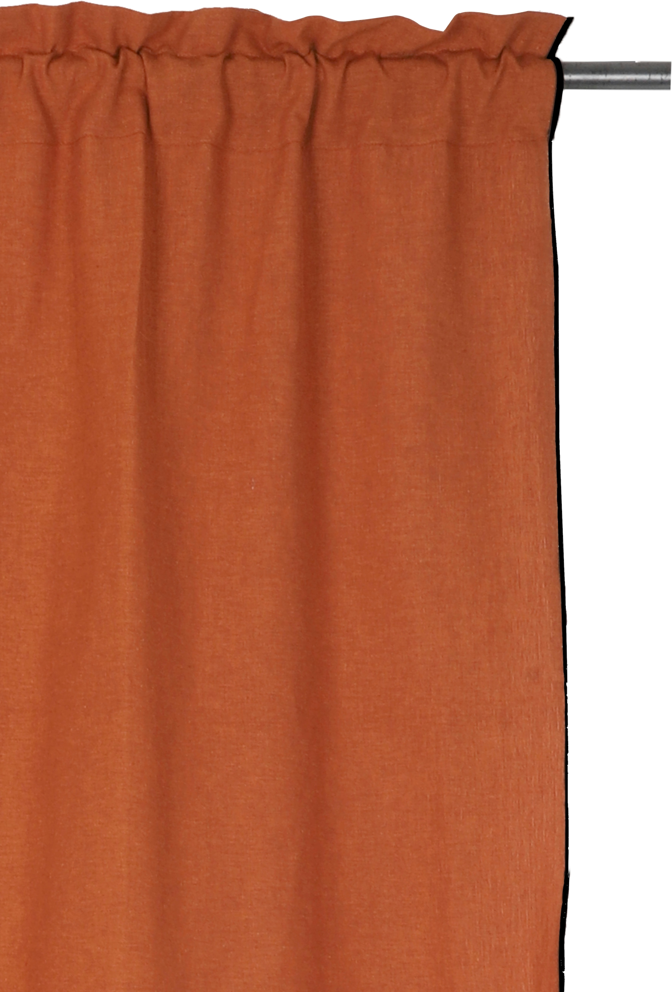 ♕ andas Vorhang Overlocknaht, (1 auf Unifarben »Ellen«, versandkostenfrei St.), verschiedene mit schwarzen Grössen blickdicht