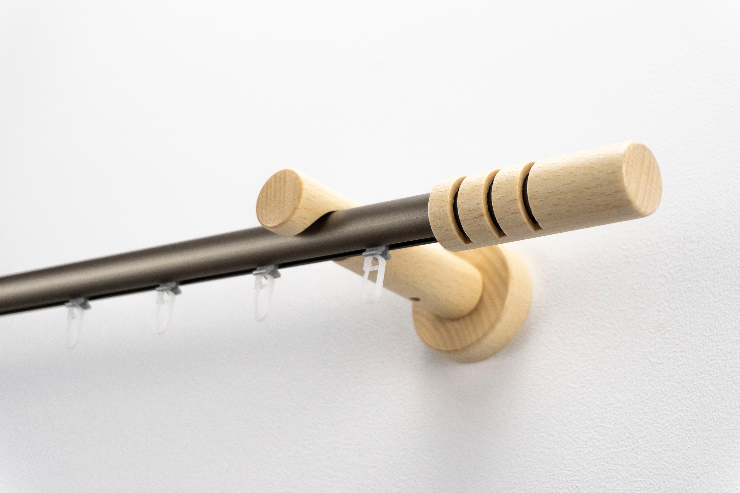 Image of GARESA Gardinenstange »PEMPIA«, 1 läufig-läufig, Wunschmasslänge, Vorhanggarnitur,Innenlaufgarnitur, einfache Montage, m. Profilverbinder verlängerbar, Wandmontage, Knopf m.Ausschnitte bei Ackermann Versand Schweiz