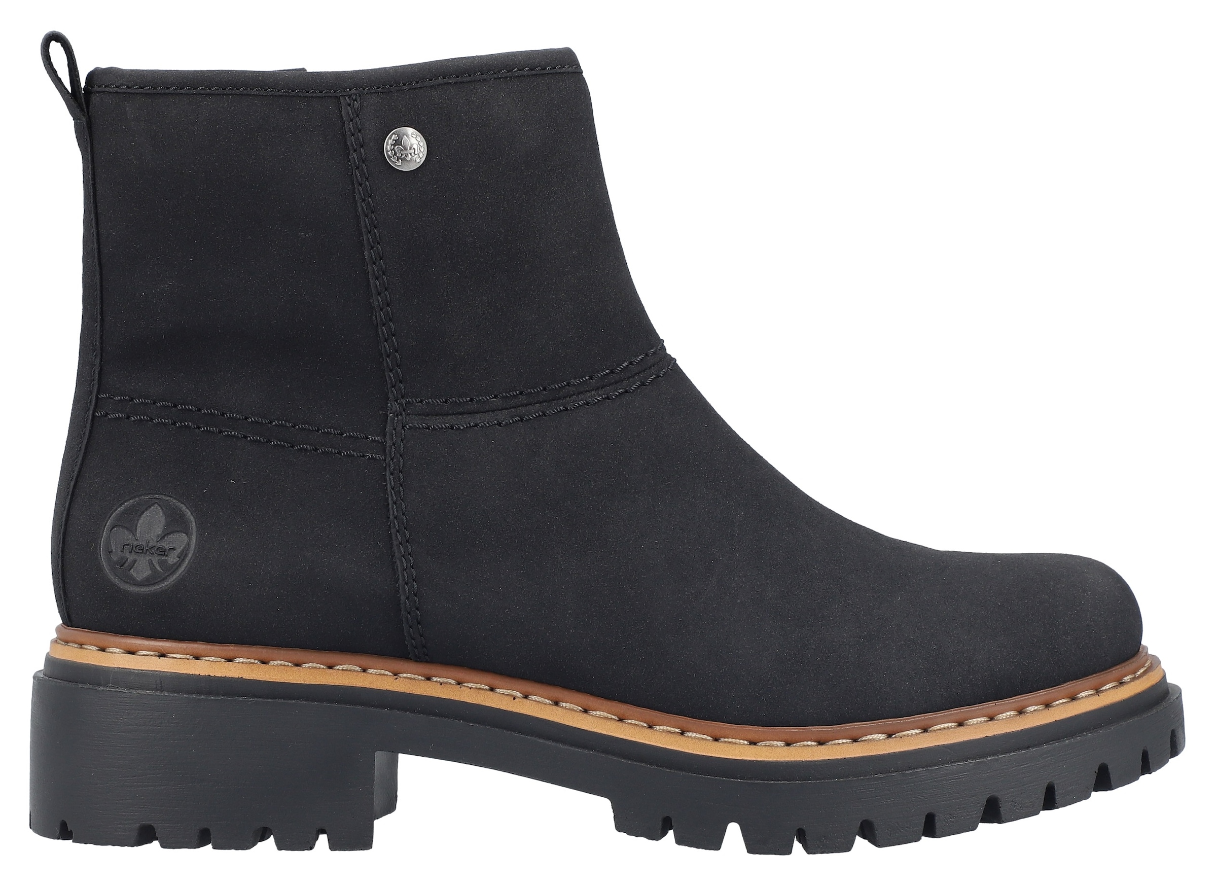 Rieker Winterstiefelette, Winterboots, Ankleboots, Profilsohle, mit Innenreissverschluss