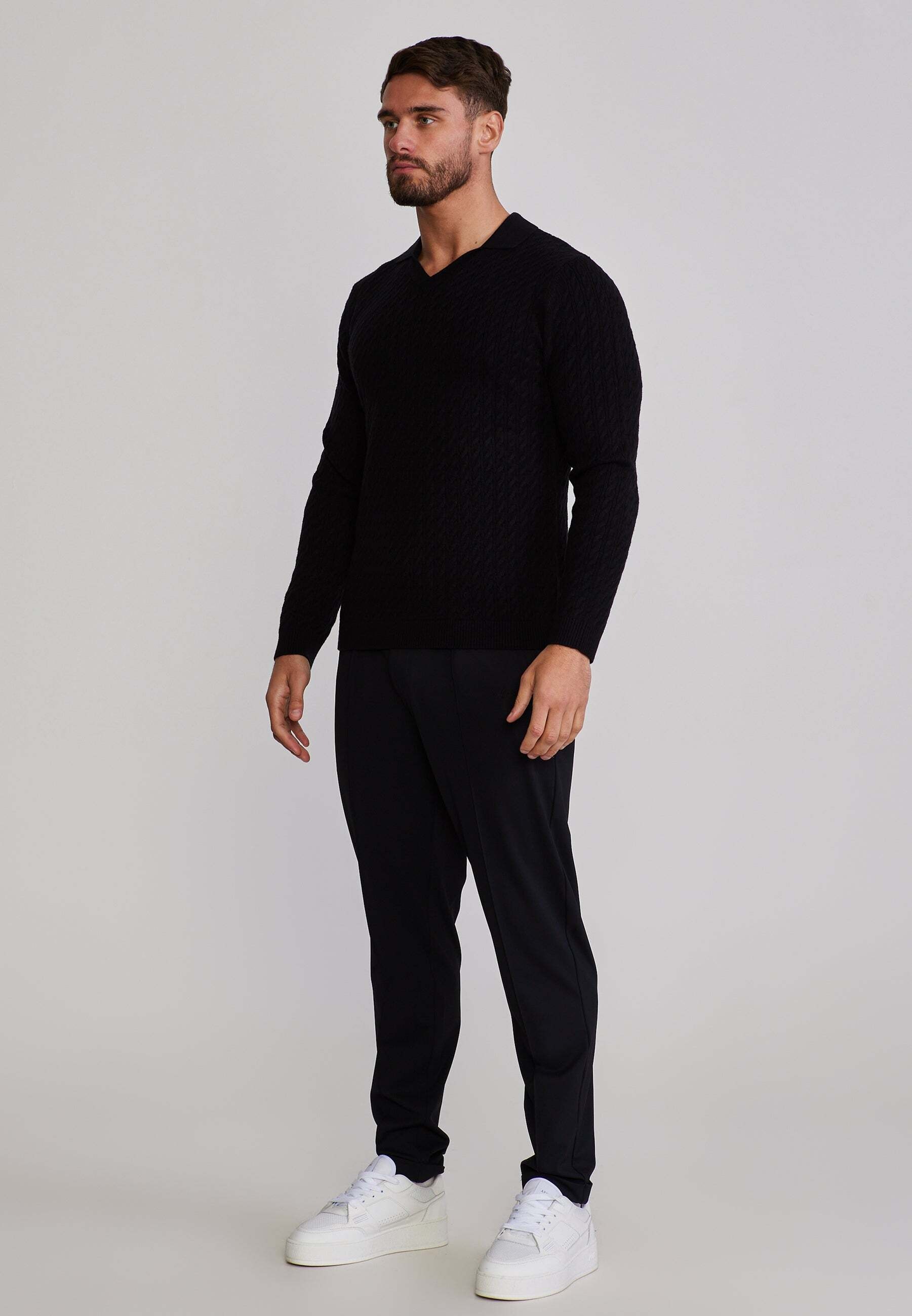 Siksilk Polo à manches longues »Siksilk Langarmpolo Knitted Polo«