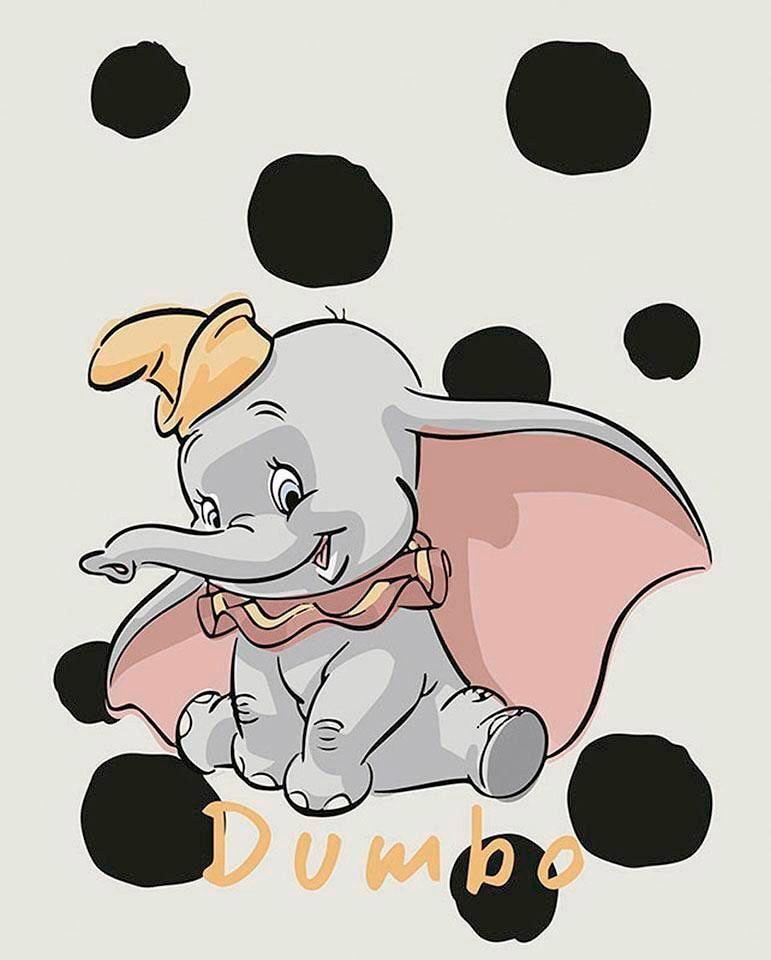 Image of Komar Bild "Dumbo Dots" Disney 1 Stk. tlg. Wandbild zur Dekoration im Kinderzimmer - ohne Rahmen
