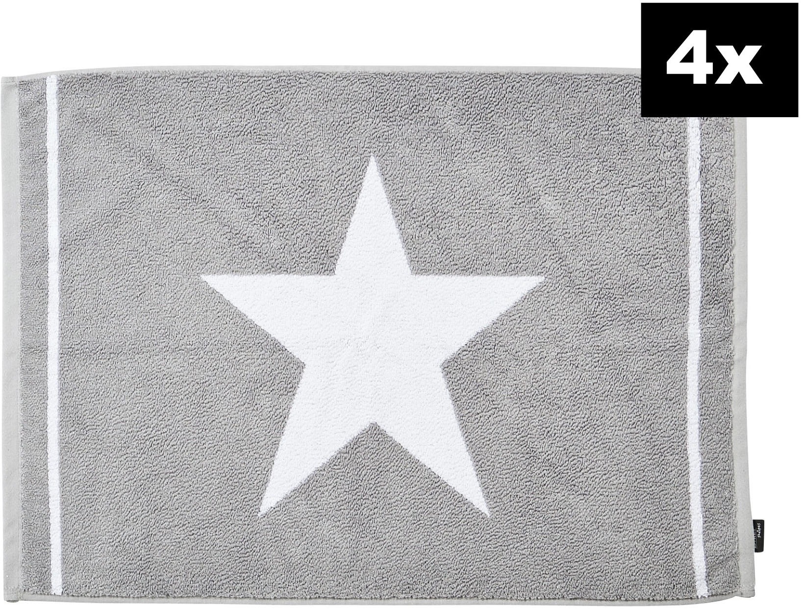 done. Badematte "DAILY SHAPES Star 4er-Set" Höhe 5 mm fußbodenheizungsgeeignet Badvorleger aus 100% Baumwolle, Jacquardgewebt