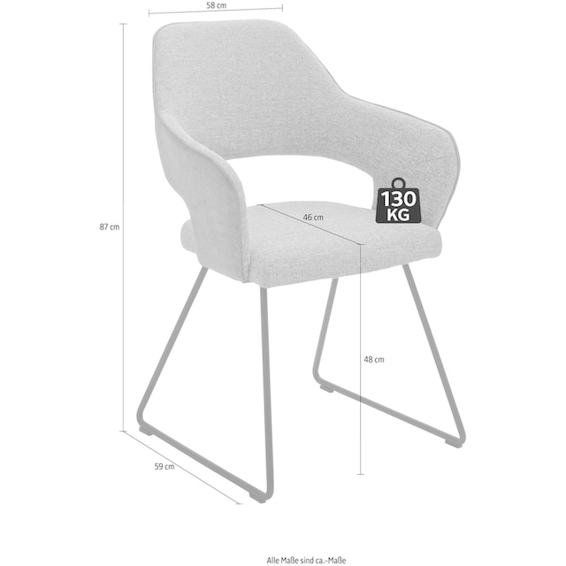 MCA furniture Stuhl »NEWCASTEL«, 2er-Set, Stuhl belastbar bis 130 Kg bequem  kaufen
