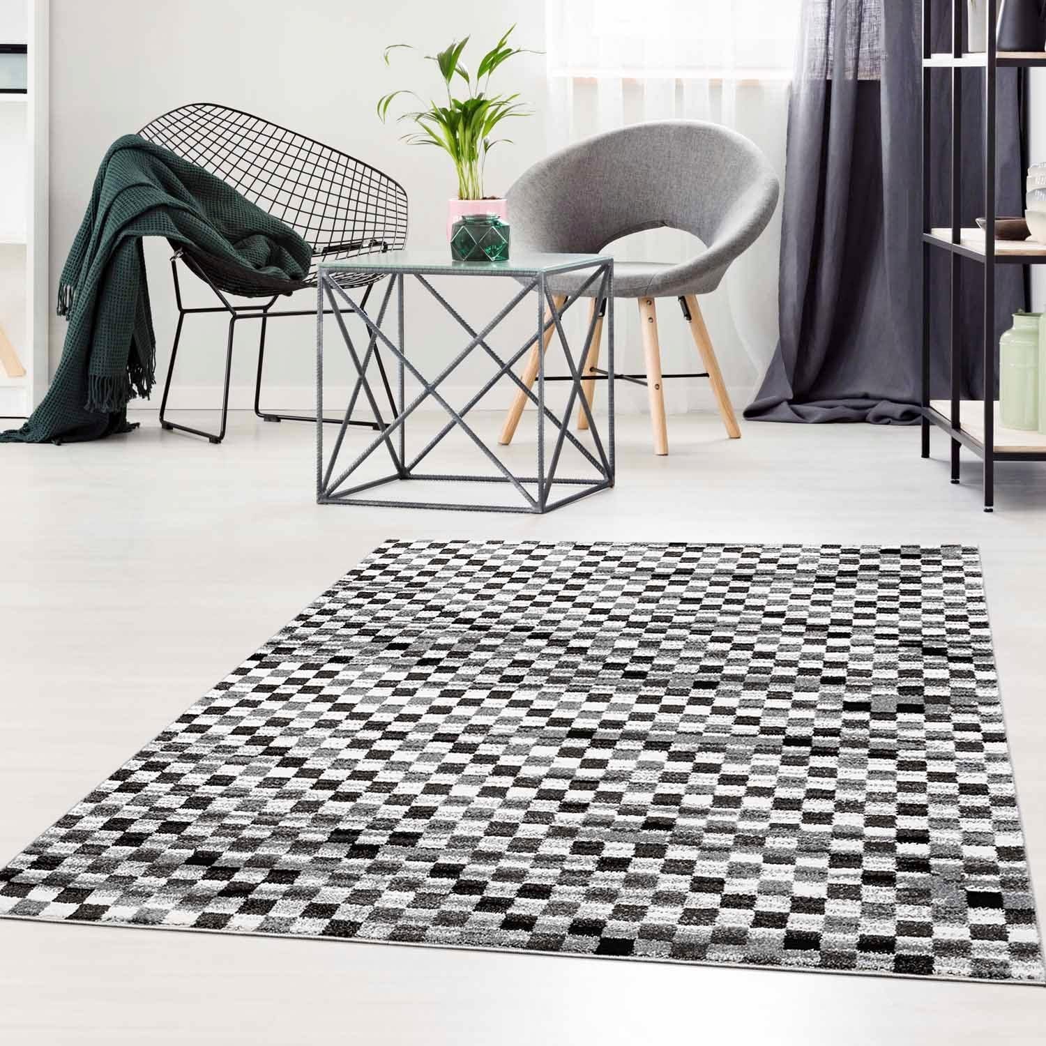 Image of Carpet City Teppich "Moda 1141" rechteckig 11 mm Höhe Kurzflor, Karo, weich, Wohnzimmer, Schlafzimmer