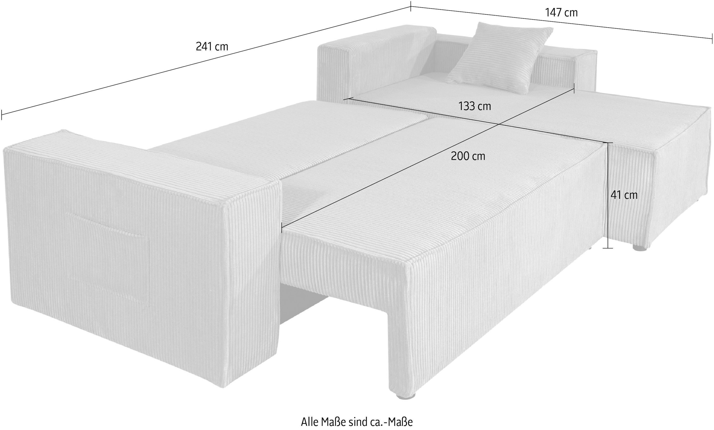 GOODproduct Ecksofa »CASSI L-Form, 241cm - OTTO. Verlässliche Qualität.« Schlaffunktion (133/200), Bettkasten, auch in Cord