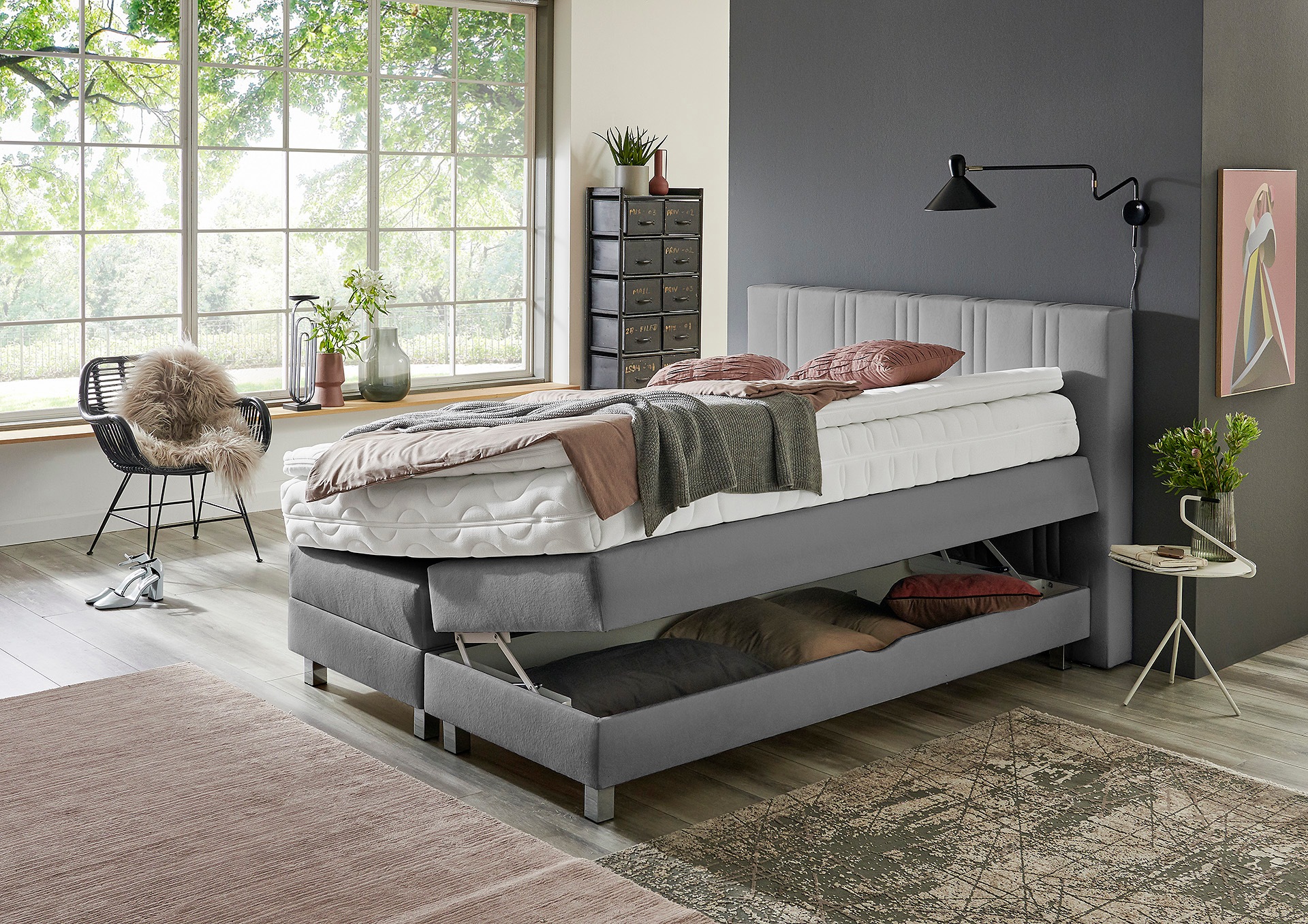 Westfalia Schlafkomfort Boxspringbett, wahlweise mit Bettkasten und Topper