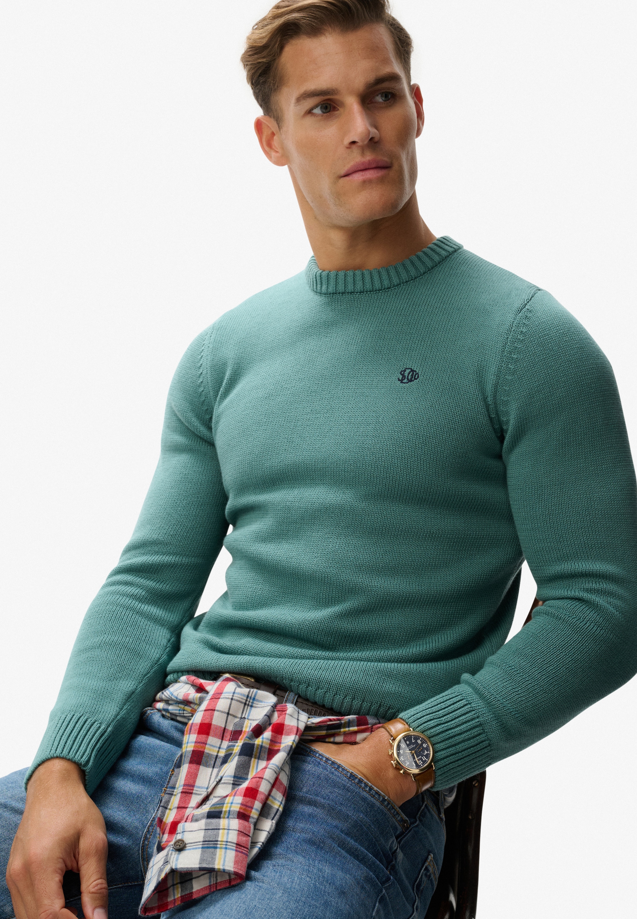 Superdry Pull en tricot »PREPPY COTTON JUMPER« coton, coupe régulière