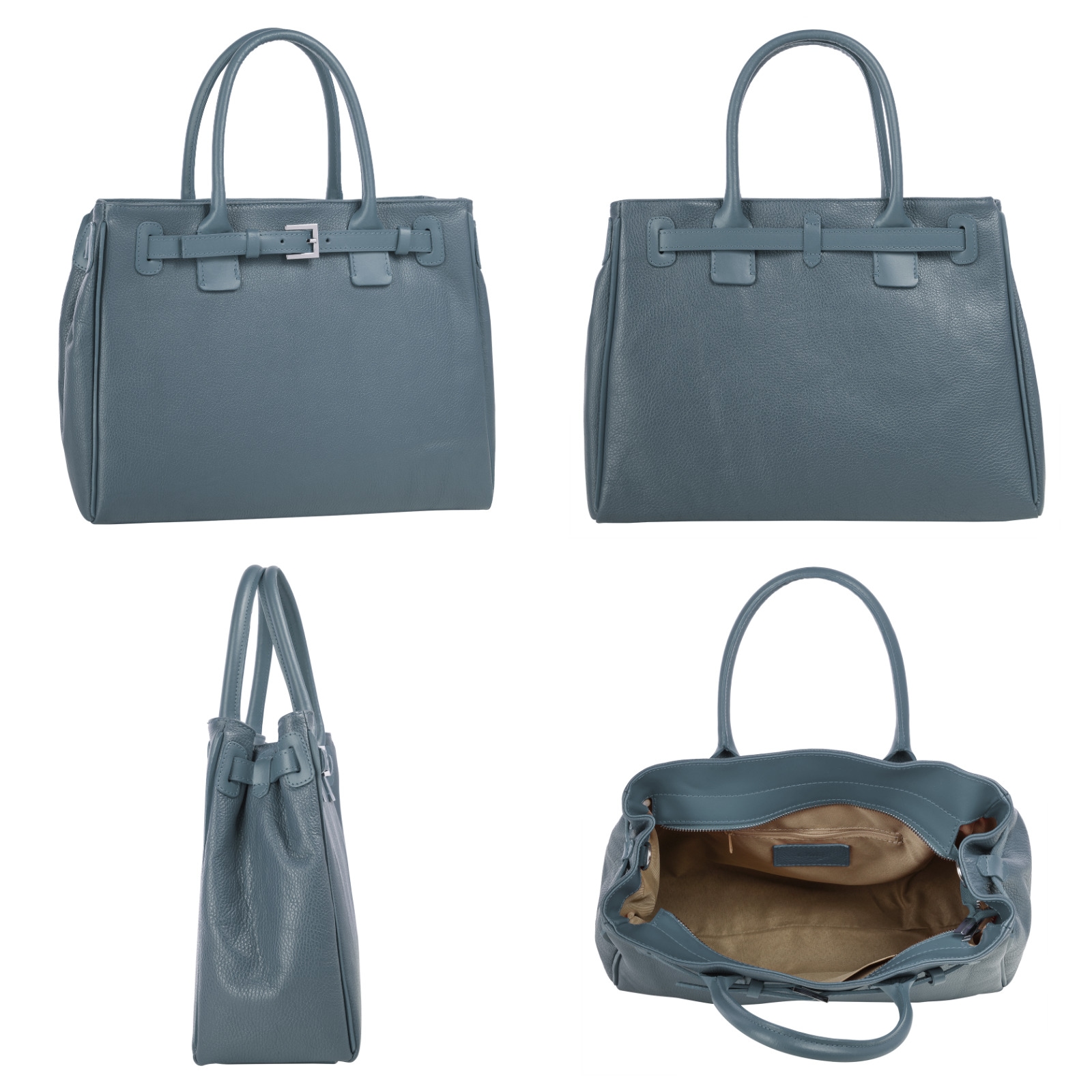 Cluty Henkeltasche, echt Leder, Made in Italy