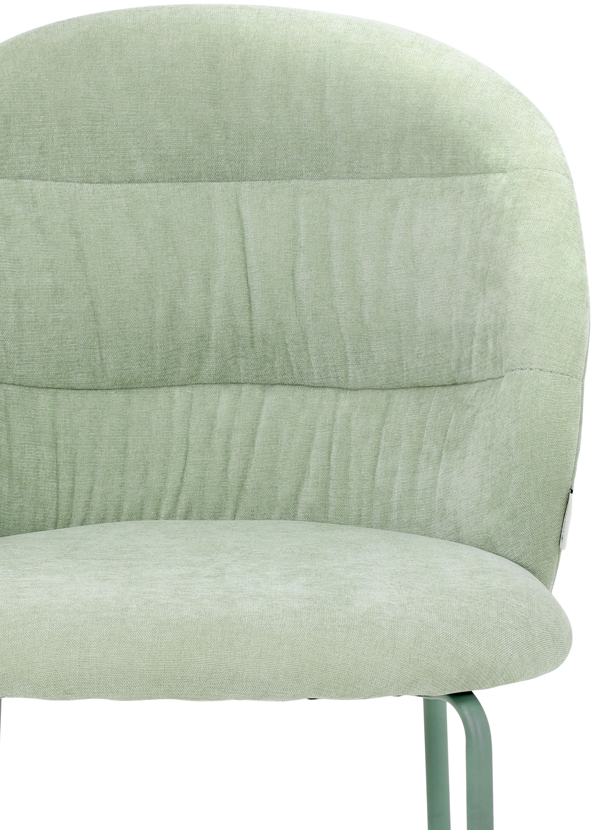 TOM TAILOR HOME 4-Fussstuhl »LEAF CHAIR«, (Set), 2 St., Chenille, 4-Fussgestell, Raffung in der Rückenlehne