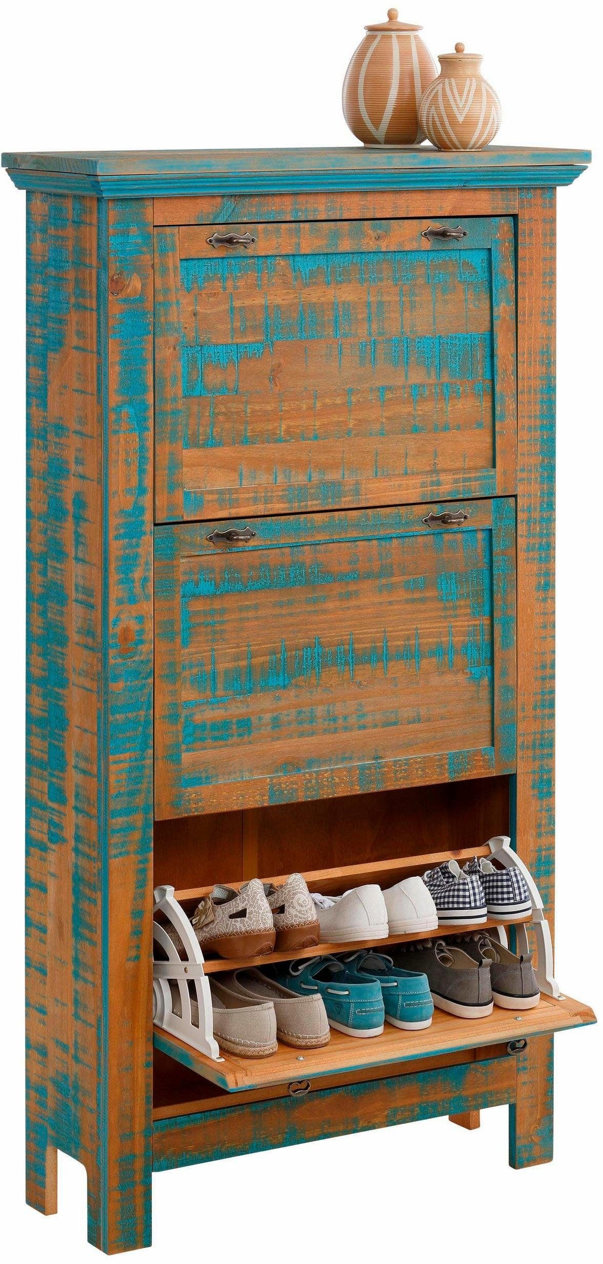 Image of Home affaire Schuhkommode »Molly«, aus schönem massivem Kiefernholz, mit 3 Klappen bei Ackermann Versand Schweiz