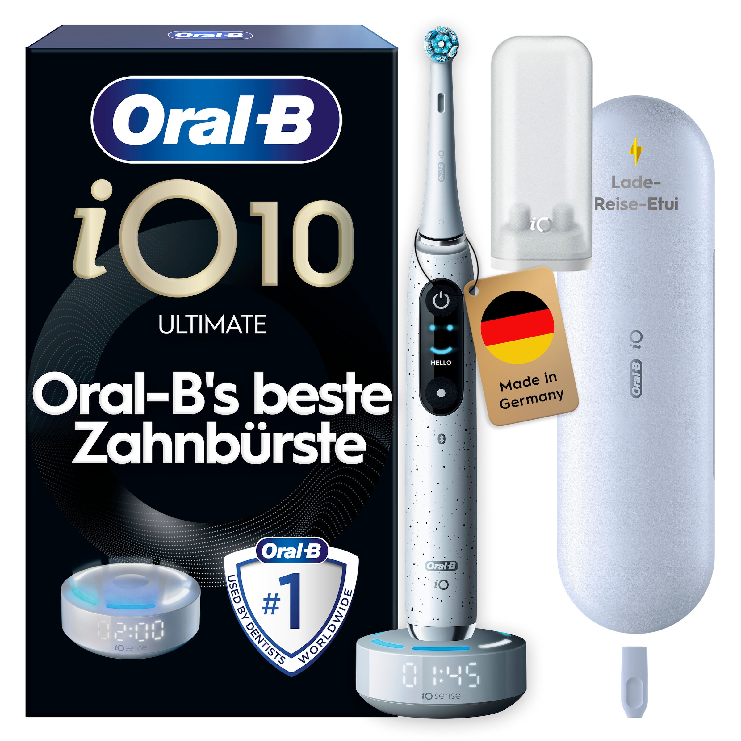 Oral-B Elektrische Zahnbürste »Oral-B iO Series 10« 1 Stk. Aufsteckbürsten iO Sense Zahnputz-Coach | Schnellladestation | Langanhaltender Akku