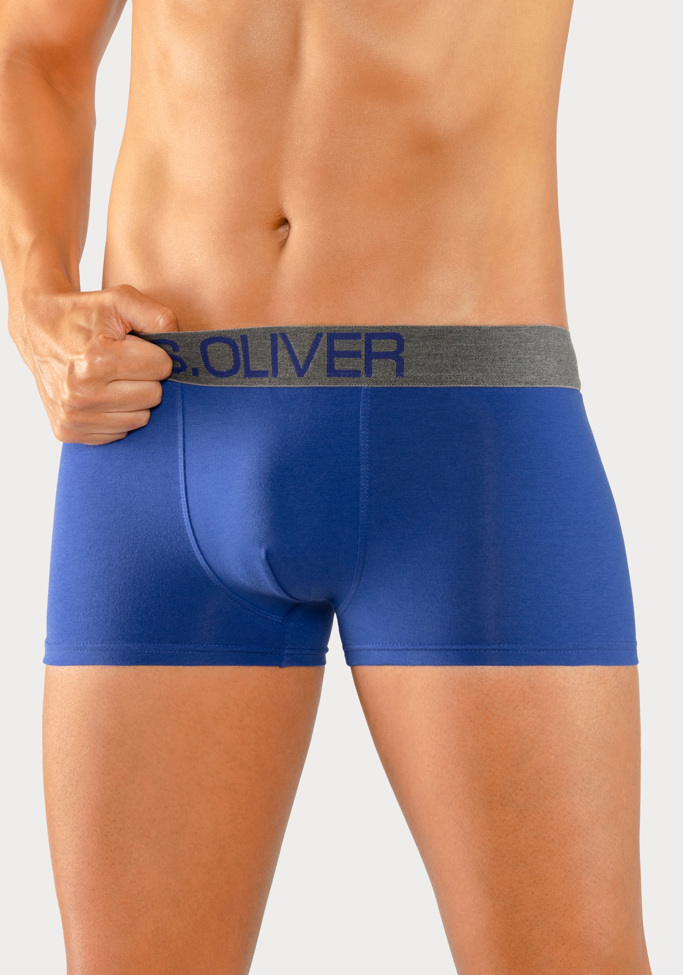 s.Oliver Hipster, (Packung, 4 St.), knapp sitzende Boxershorts für Herren aus Baumwoll-Mix