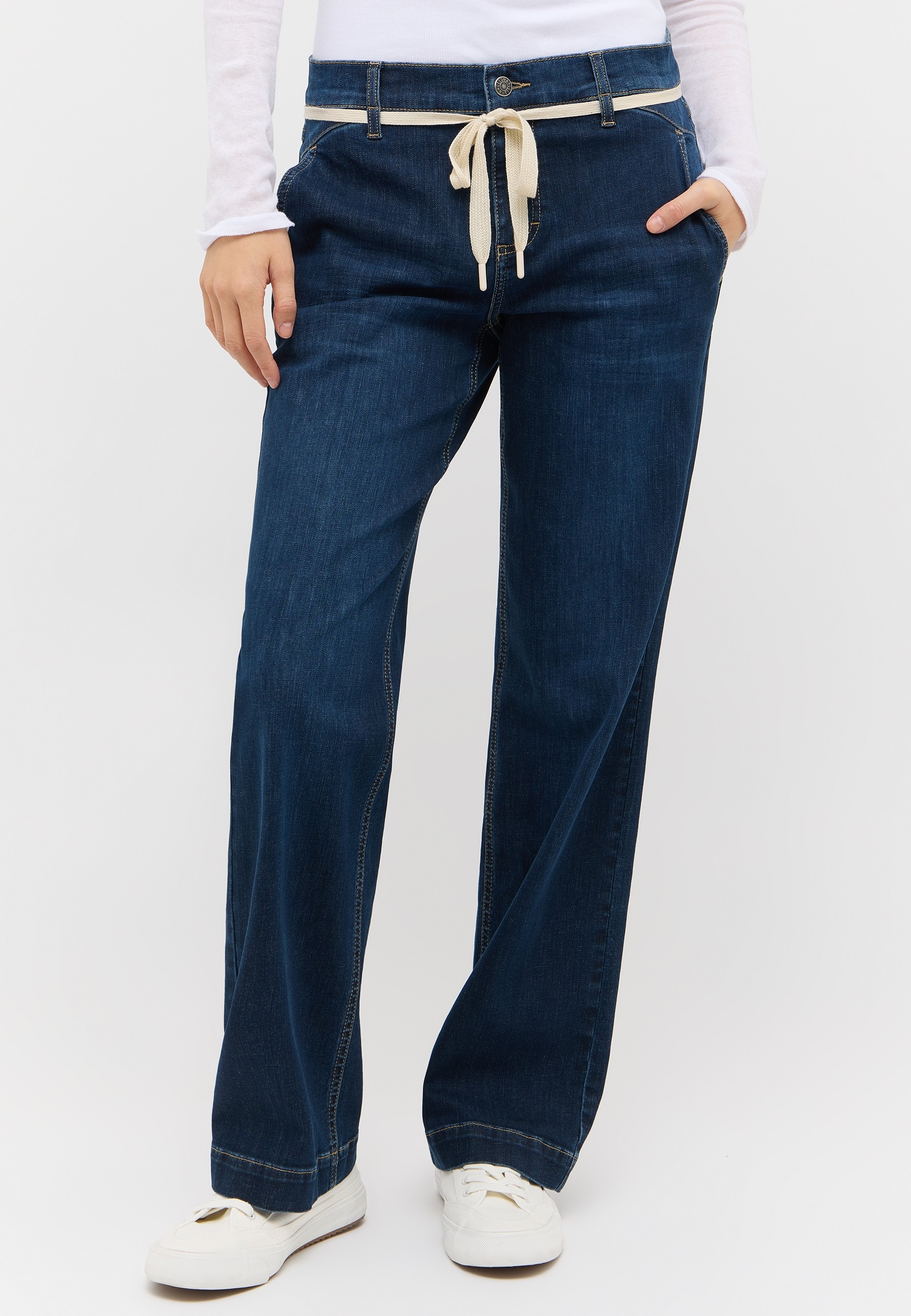 Image of ANGELS 5-Pocket-Jeans "L. RETRO" Wide Leg, mit Stretch und Bindeband