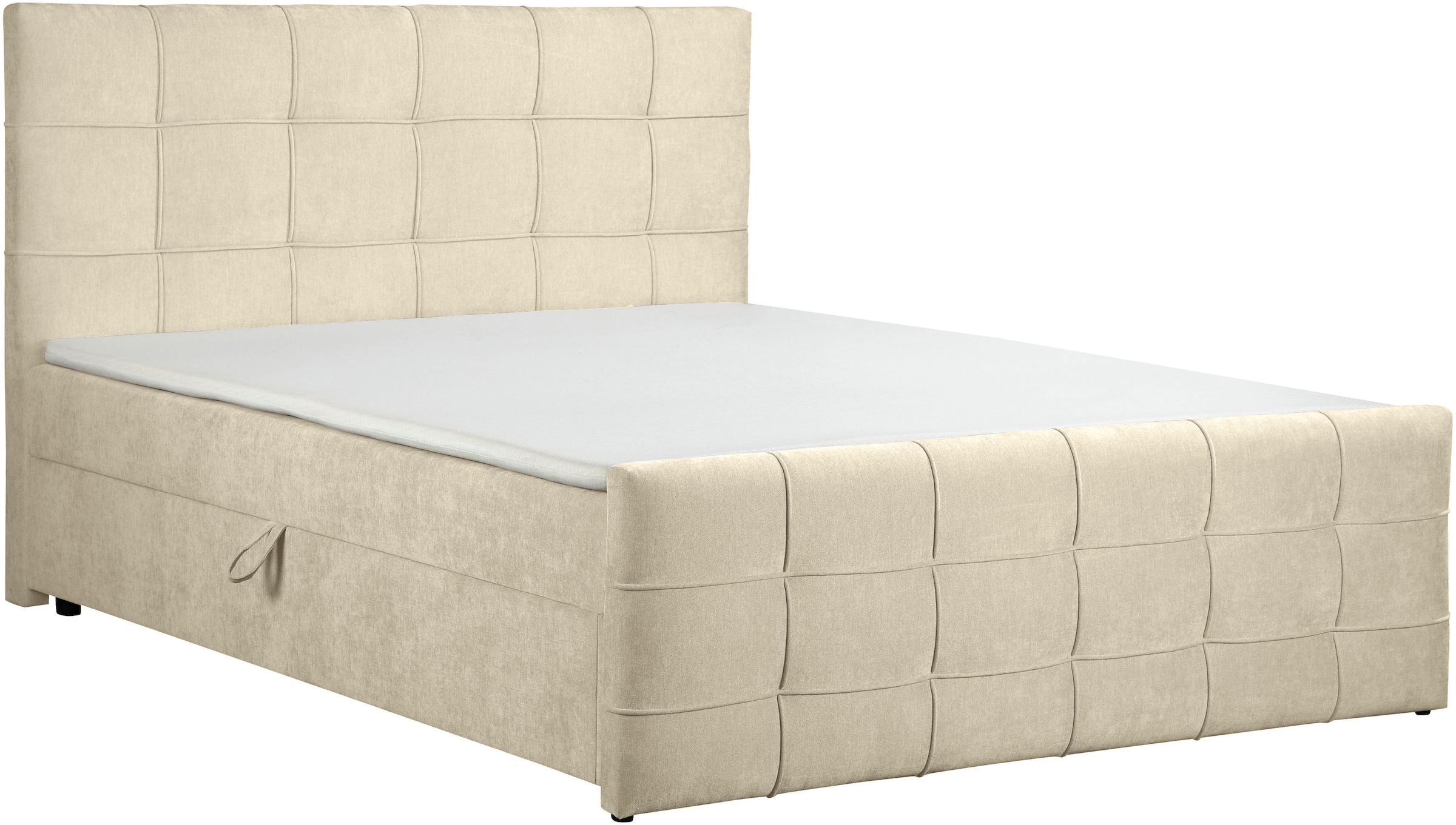 GOODproduct Boxbett »LILIENNE, Polsterbett mit Bettkasten und Taschenfederkernmatratze H3« mit Kaltschaumtopper, Chenille-Bezug, 160x200 & 180x200 cm