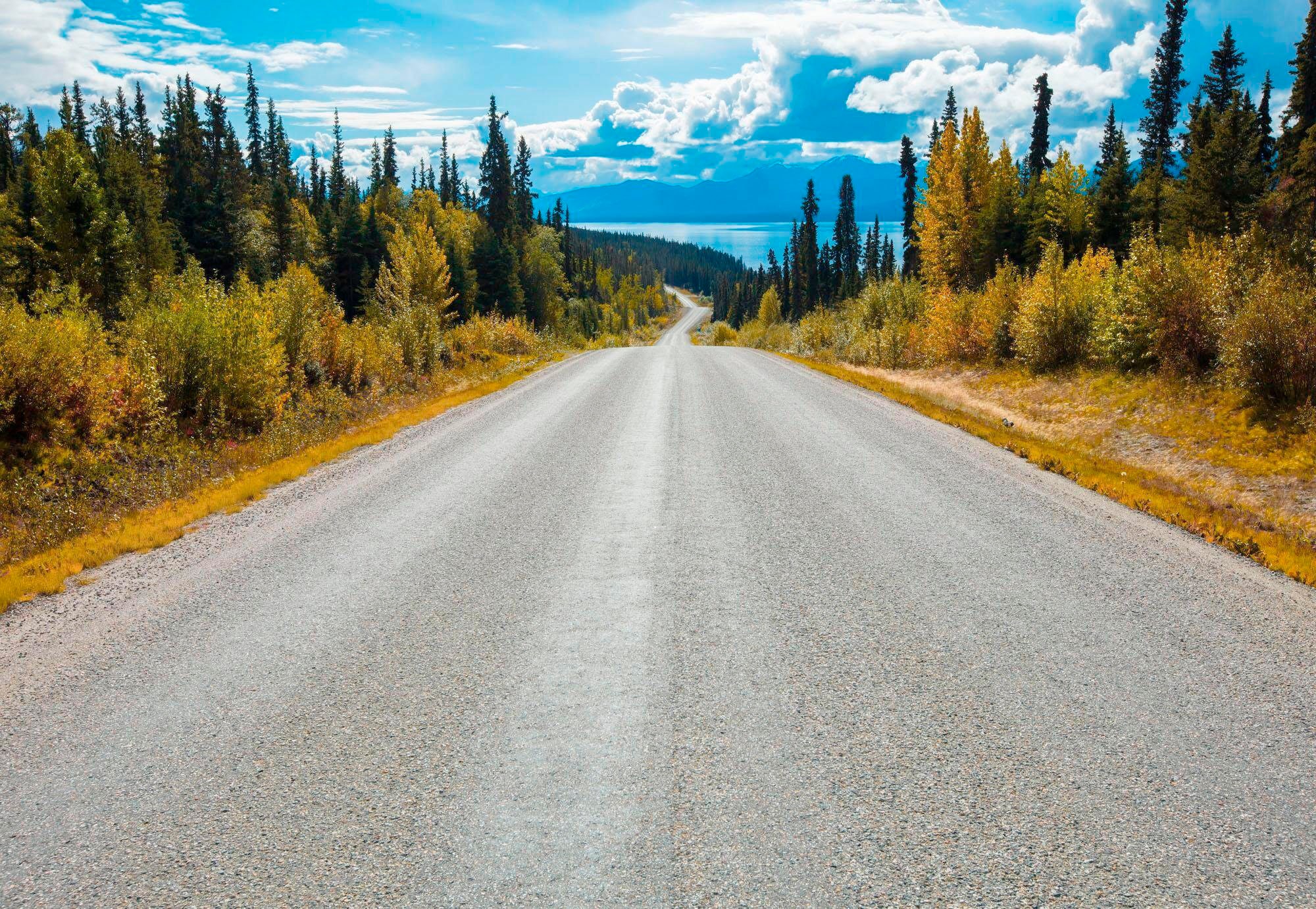 Image of Komar Fototapete "Atlin Road - Grösse 368 x 254 cm" bedruckt glatt Wohnzimmer, Schlafzimmer