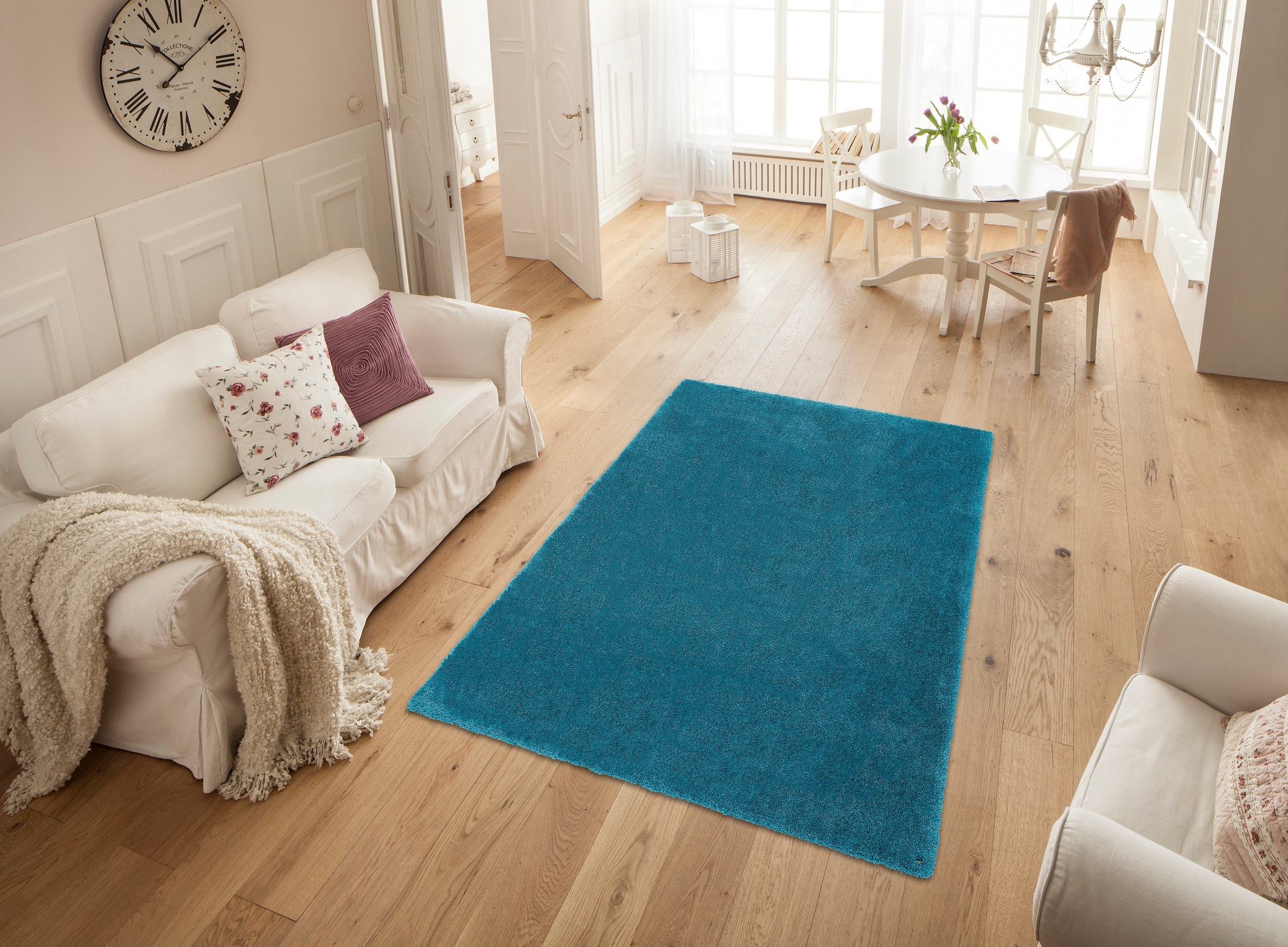 TOM TAILOR HOME Hochflor-Teppich »Soft«, rechteckig, 35 mm Höhe, handgetuftet, Uni-Farben, super weich und flauschig