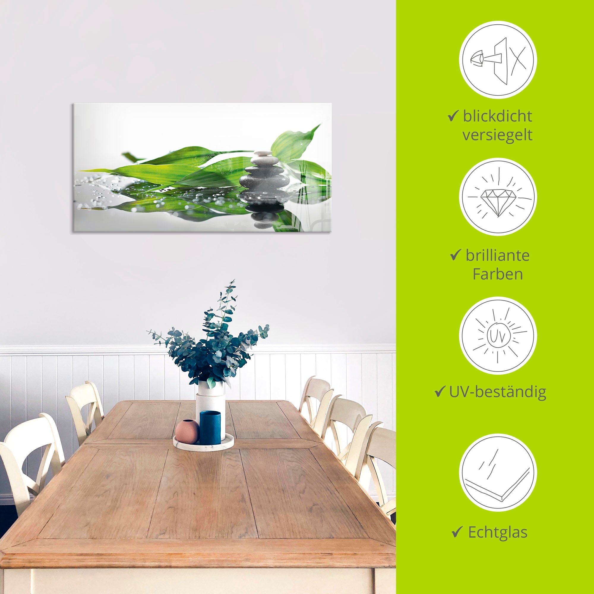 Artland Glasbild »Spa mit Steinen und Bambus«, Zen, (1 St.), in verschiedenen Grössen