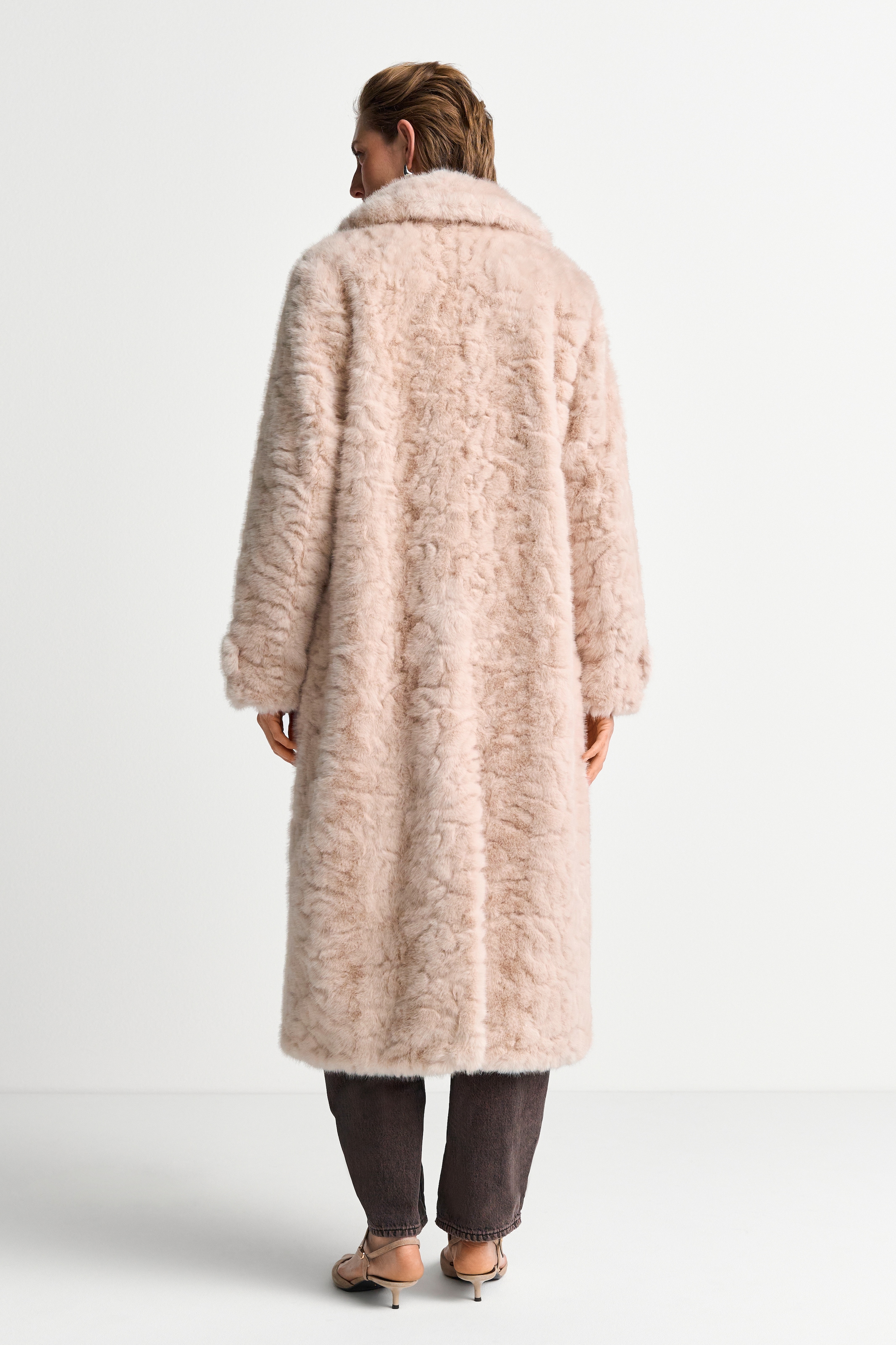 RICHROYAL Manteau en imitation fourrure Coupe régulière avec col revers