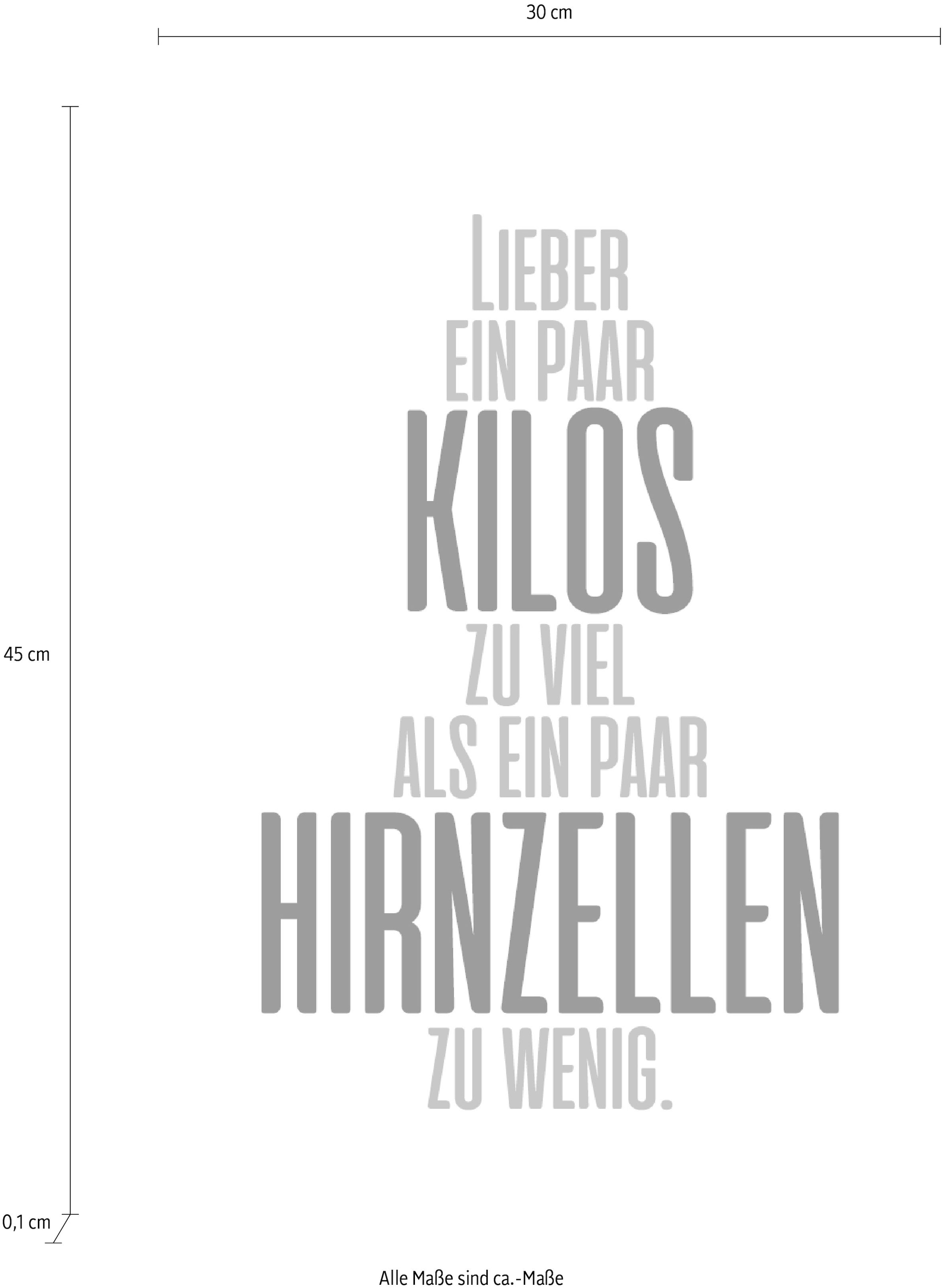 queence Wanddekoobjekt »Lieber ein paar Kilos ...«, Stahlschild, Blechschild, Spruch, Witzig, Wanddeko, retro, 20x30cm