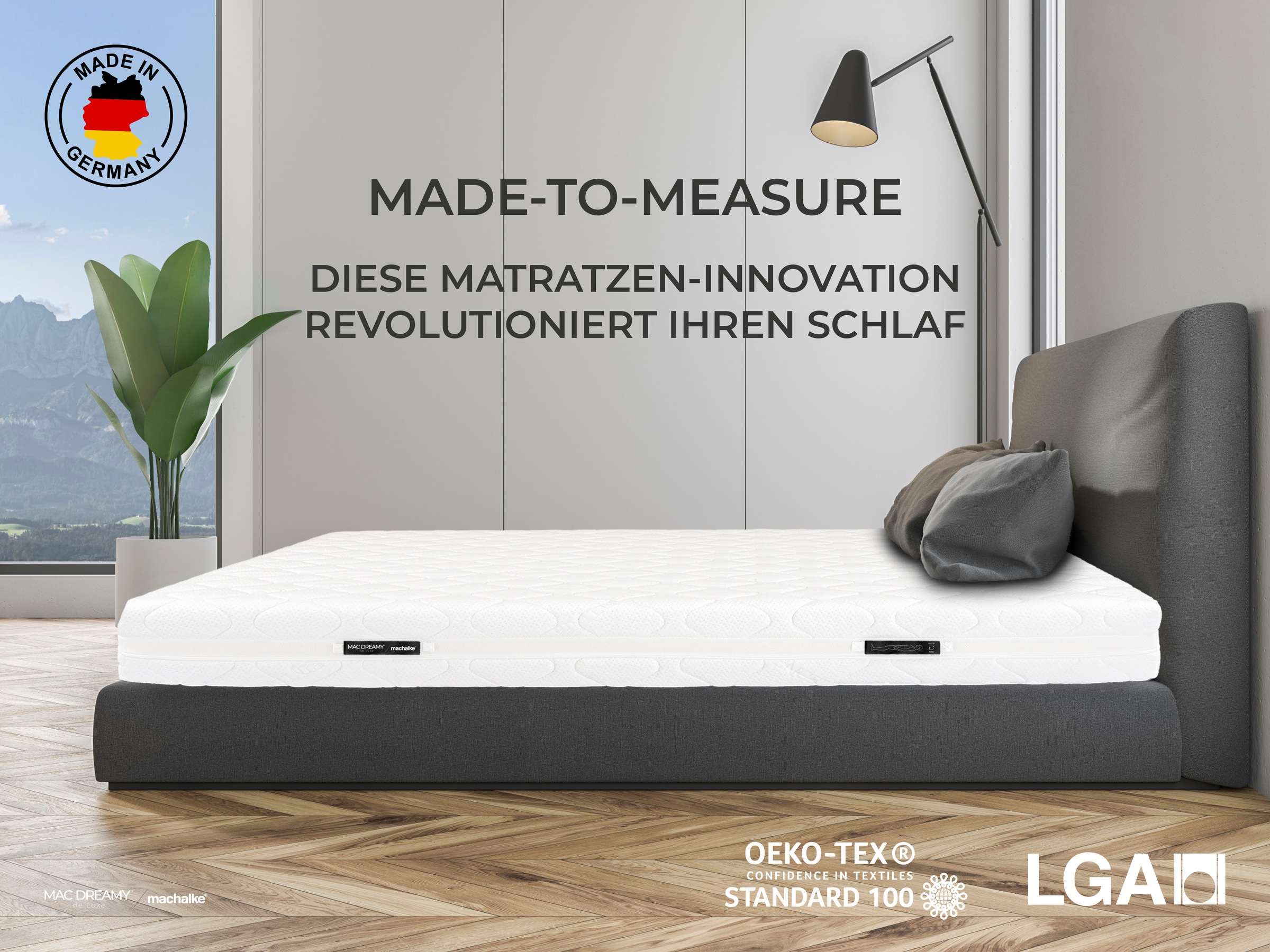 Image of machalke® Kaltschaummatratze »Mac Dreamy de Luxe«, 20 cm cm hoch, Raumgewicht: 70 kg/m³, (1 St.), revolutionäre Made-to-Measure Luxus-Wendematratze mit individuell an Sie angepassten Liegezonen für gesünderen Schlaf bei Ackermann Versand Schweiz