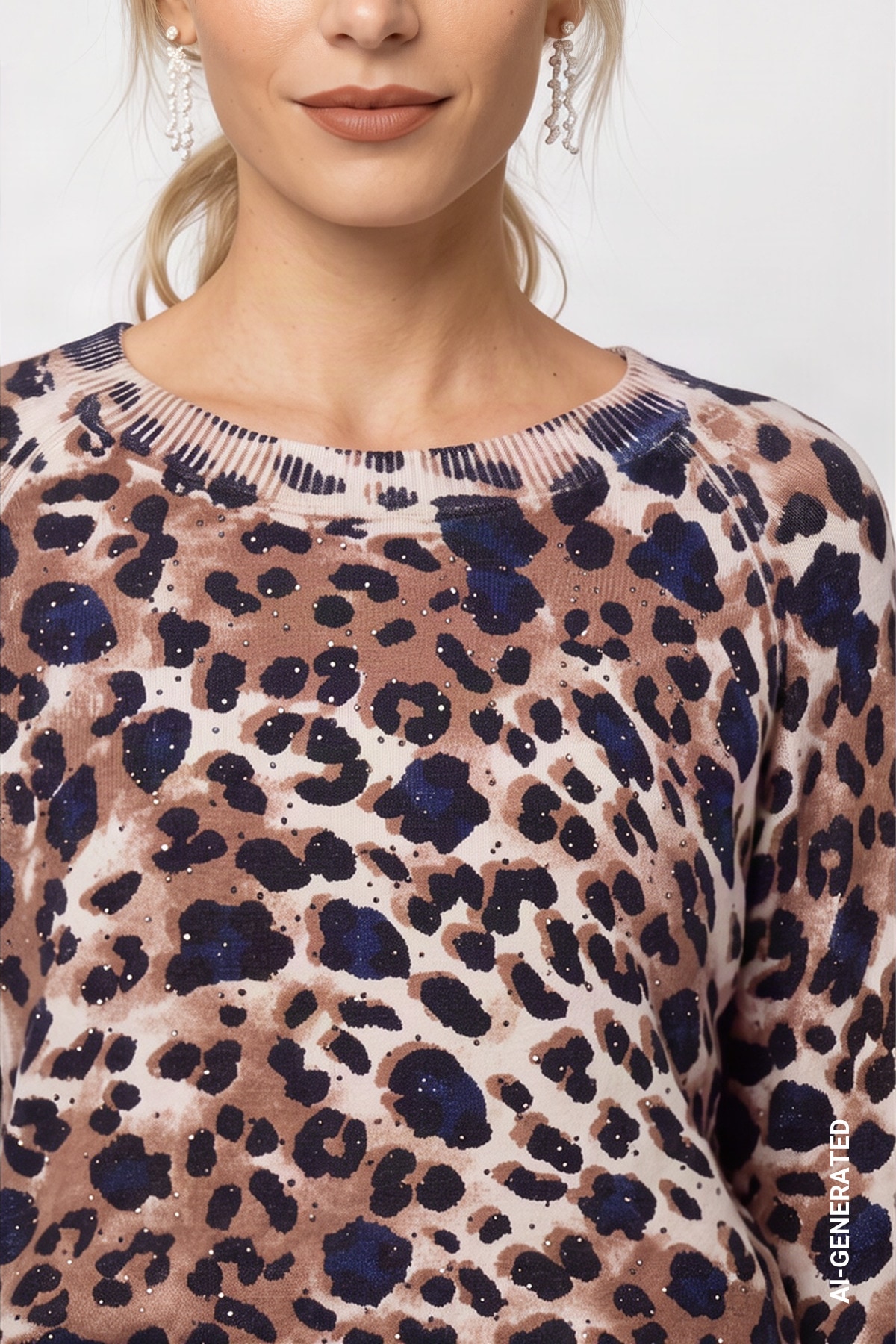 Monari Strickpullover Regular fit mit Leomuster