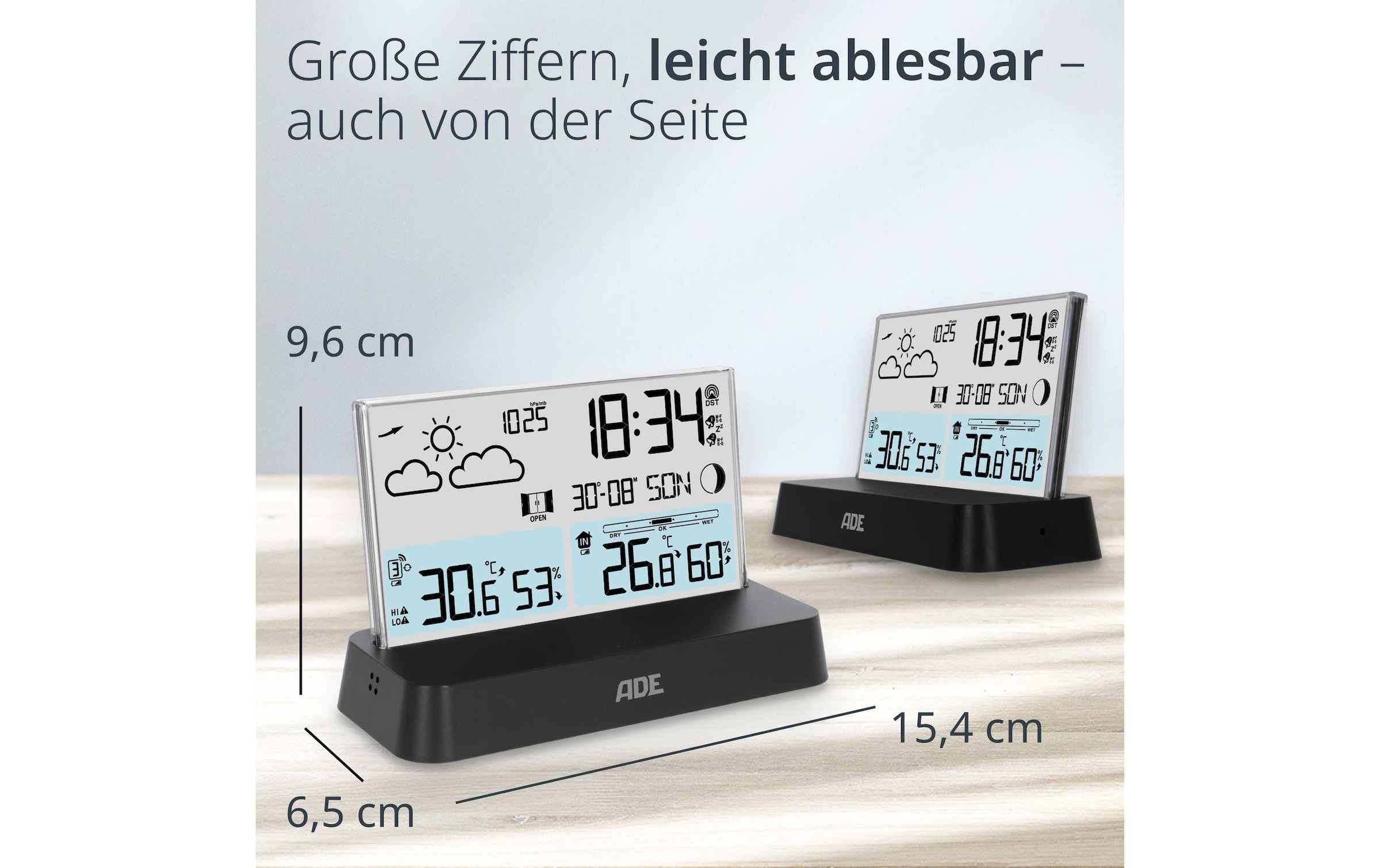 ADE Funkwetterstation »mit Funk-Aussensensor«