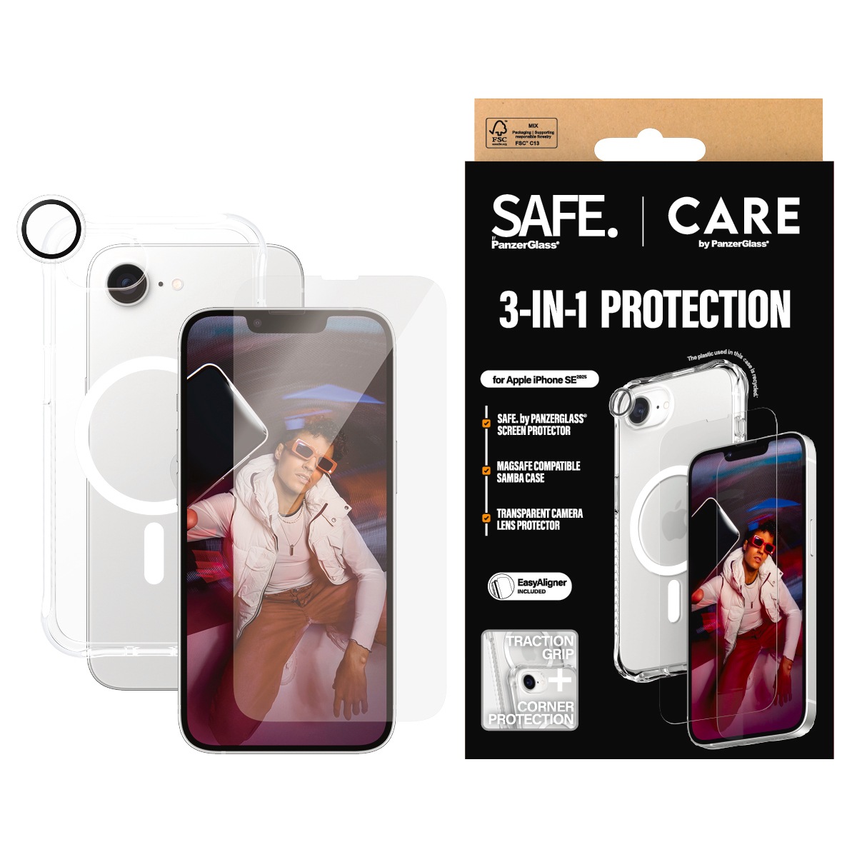 Image of CARE by PanzerGlass Handyhülle "Fashion 3-in-1 Set" Backcover, Schutzhülle, Handyschutzhülle, Case, Schutzcase, stossfest