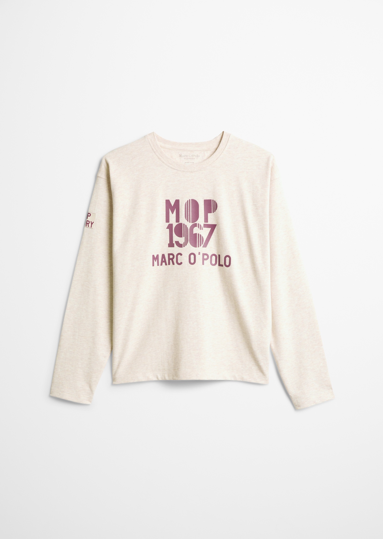 Image of Marc OPolo Langarmshirt "Md.-Longsleeve" melierte Optik, kontrastfarbener Print