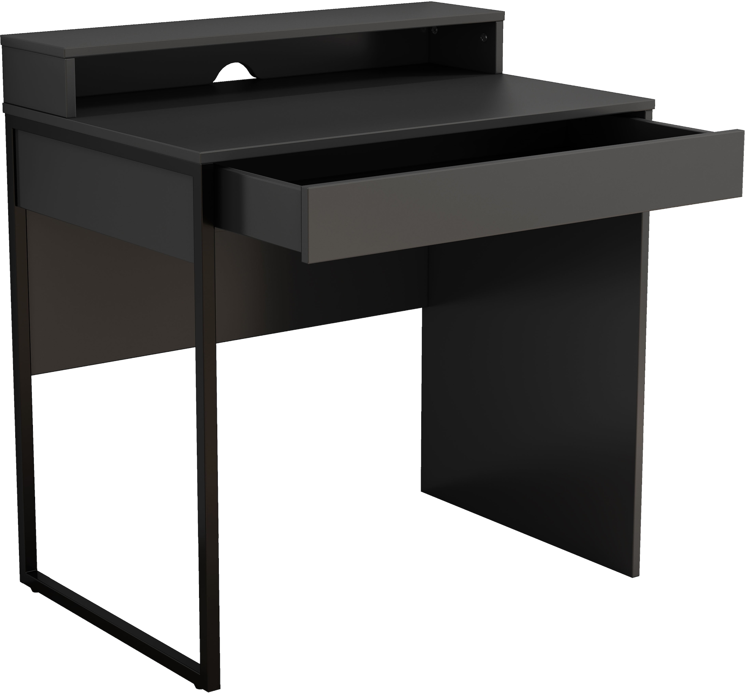 GOODproduct Schreibtisch »Moid, Computertisch in modernem Design« Breite 80 cm, mit Schublade, Kabeldurchlass & Metallkufe