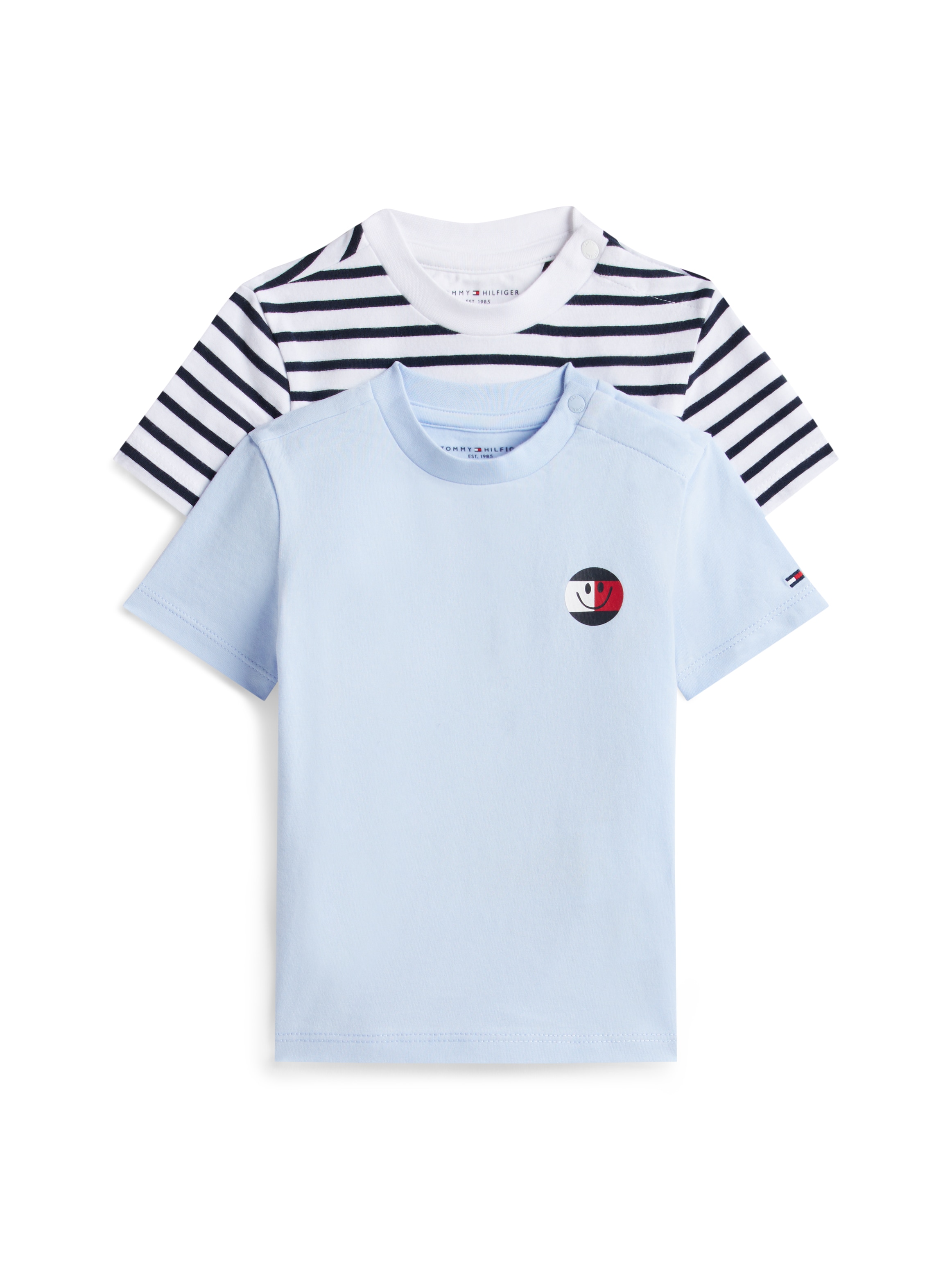 Tommy Hilfiger T-Shirt »FLAG SMILE 2 PACK TEE S/S« 2 tlg. Regular fit mit Rundhalsausschnitt für Babys