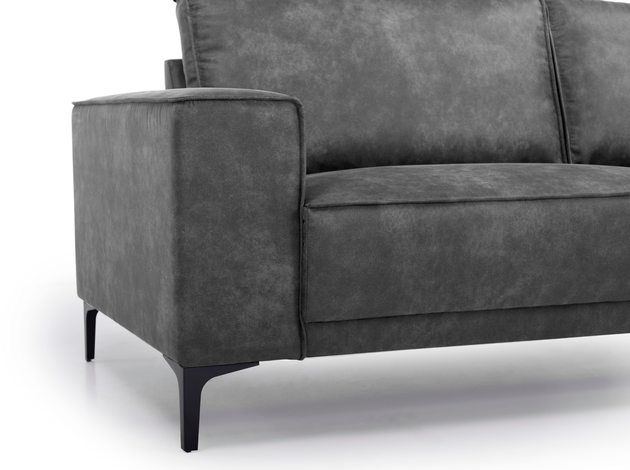 Places of Style Ecksofa »Polsterecke Oland, Struktur, Flachgewebe, Luxus-Microfaser, Boucle«, L-Form, 289 cm, Wellenunterfederung, Skandi-Design, Metallfüsse