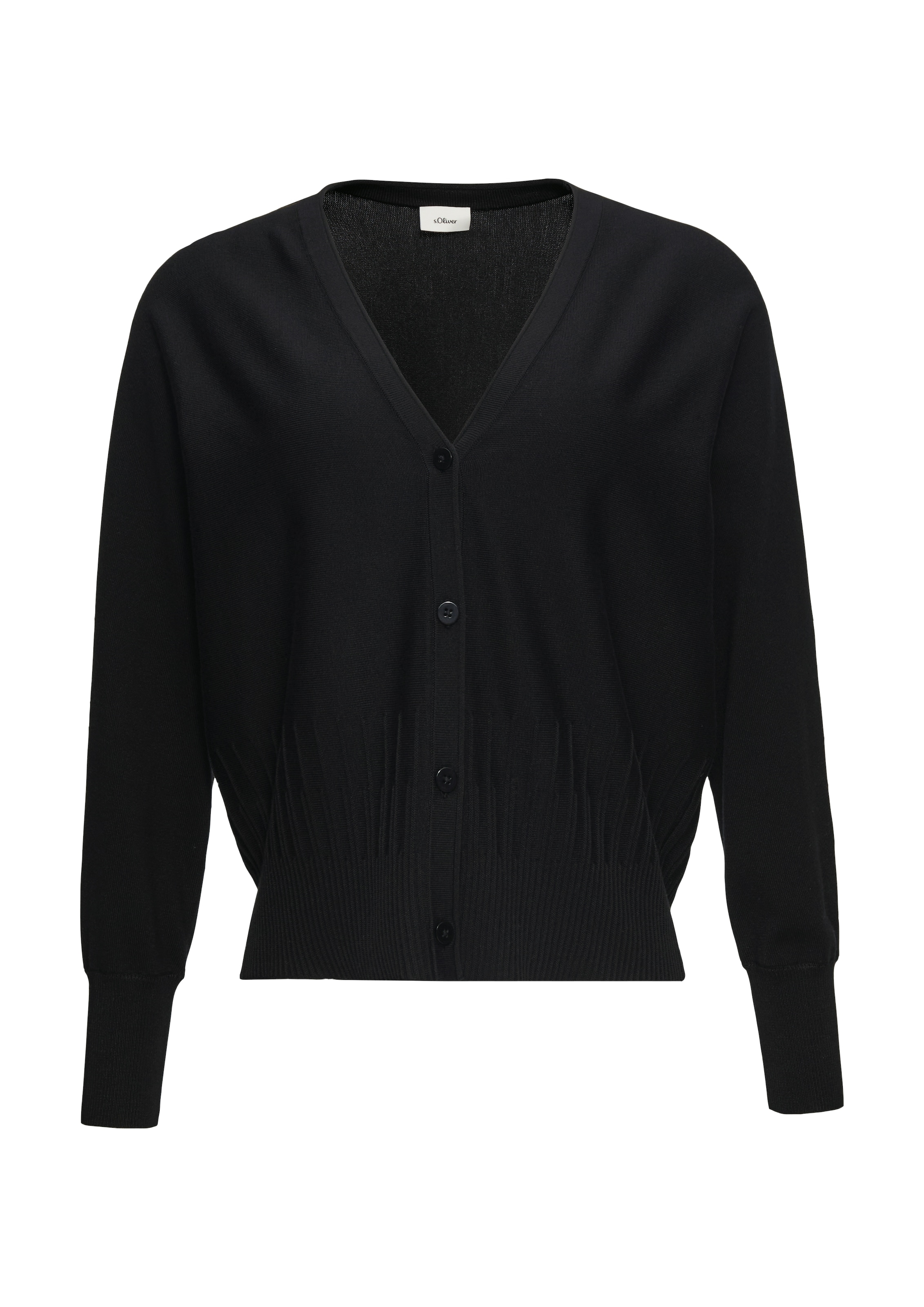 s.Oliver BLACK LABEL Strickjacke, mit Strukturmuster am Saum