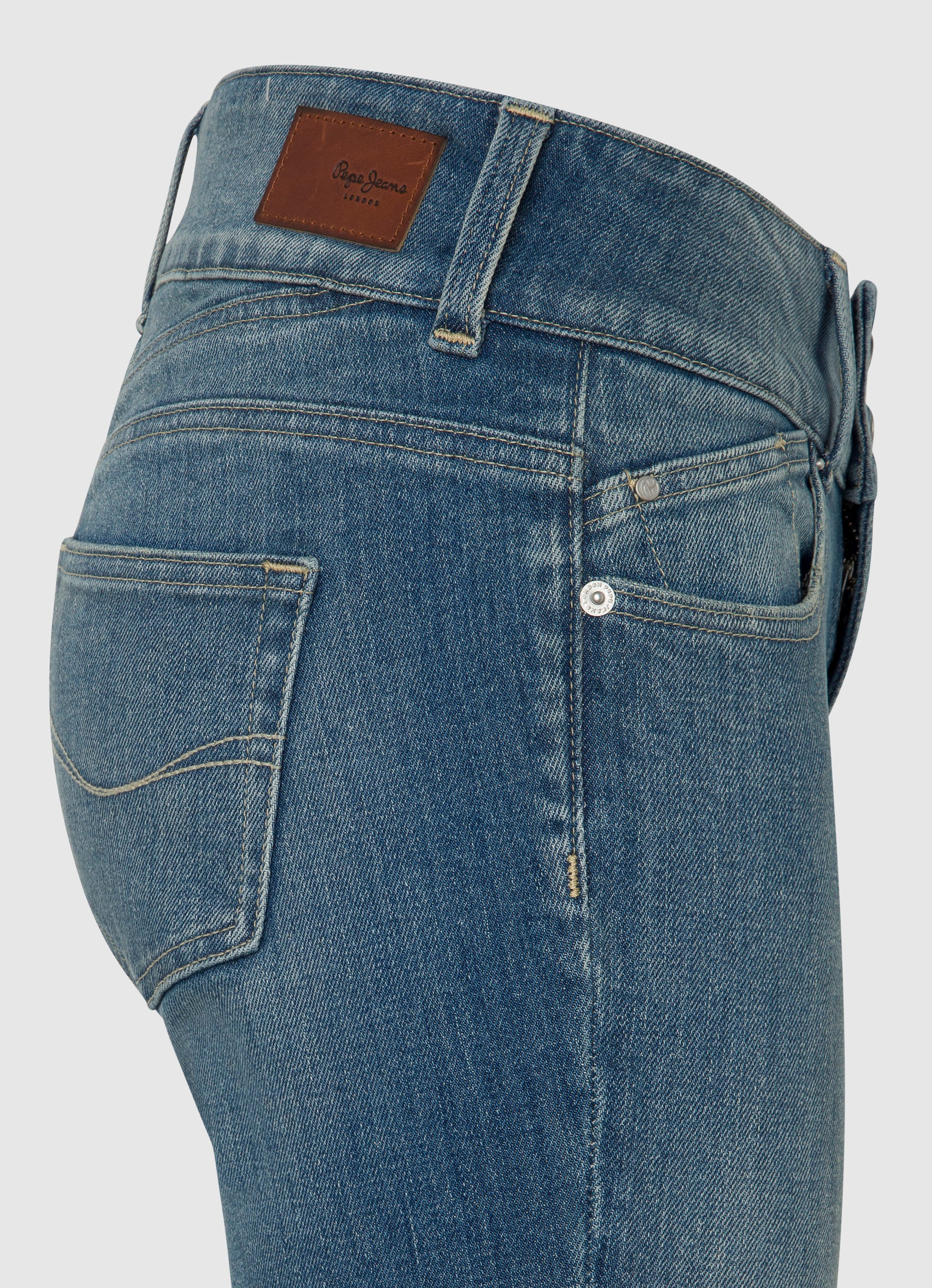 Pepe Jeans Slim-fit-Jeans »SLIM JEANS MW«, mit extrabreitem Bund mit Doppelknopf-Verschluss