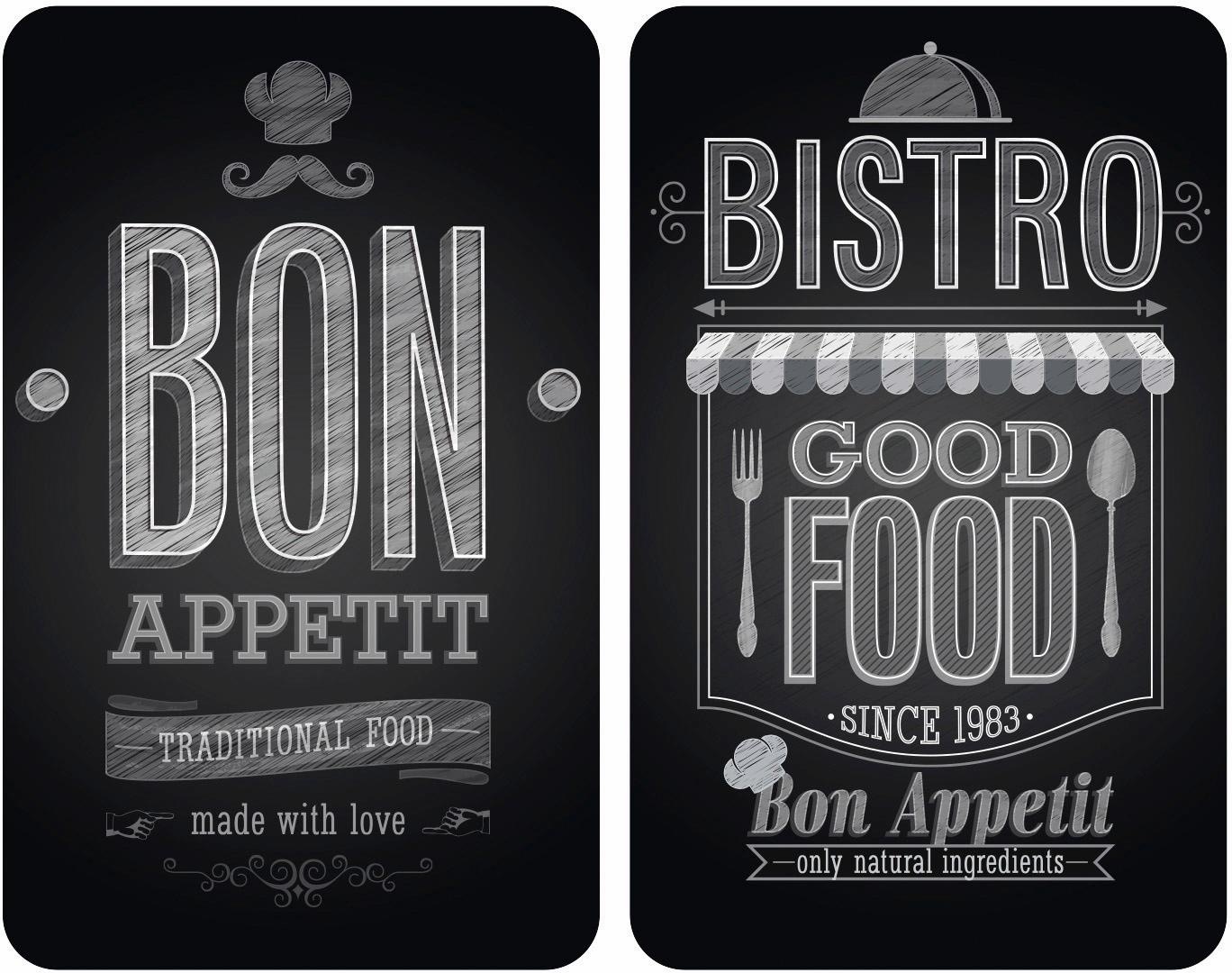 Image of WENKO Herd-Abdeckplatte »Bon Appetit«, (Set, 2 tlg.), rutschfesten Spezialfüsse bei Ackermann Versand Schweiz
