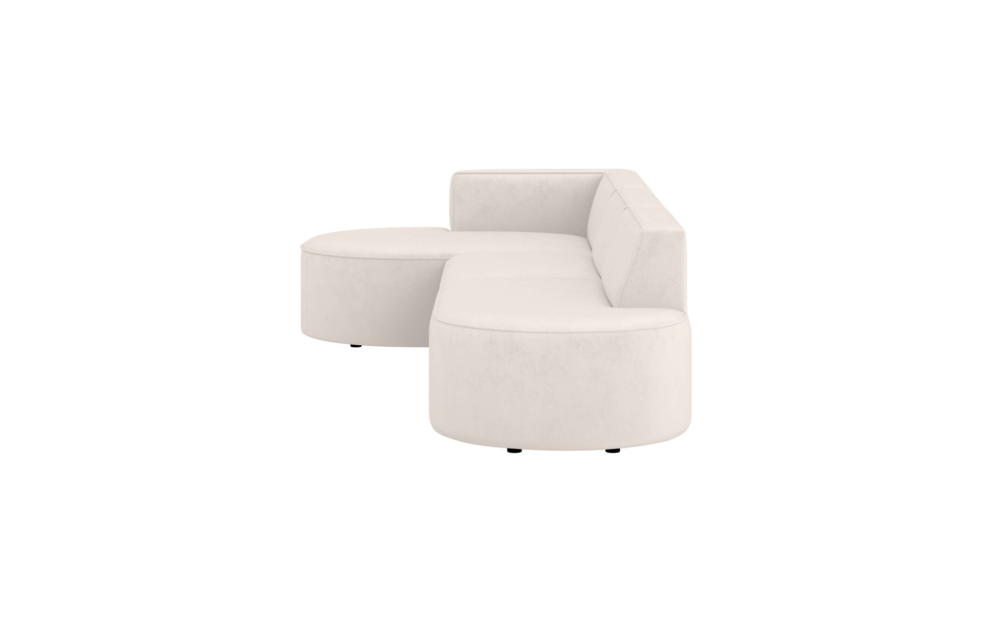 andas Ecksofa »EIVIND Designer Sofa mit Ottomane rechts/links, B/T/H: 343/159/72 cm«, L-Form mit Wellenunterfederung, auch in Feincord und Bouclé