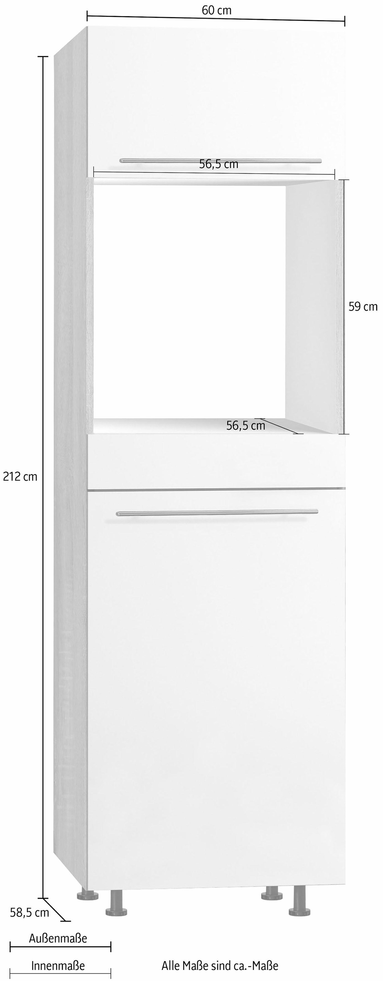 OPTIFIT Backofen/Kühlumbauschrank »Bern«, 60 cm breit, 212 cm hoch, mit höhenverstellbaren Stellfüssen