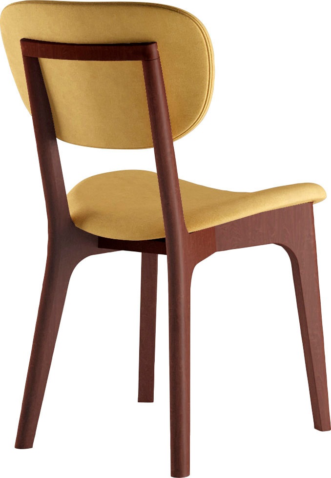 Home affaire Chaise »COZY Made in Italy« (Set) 2 cuisGestell in Buche, Kirsch- oder Nussbaum, Massivholz, Design Stuhl