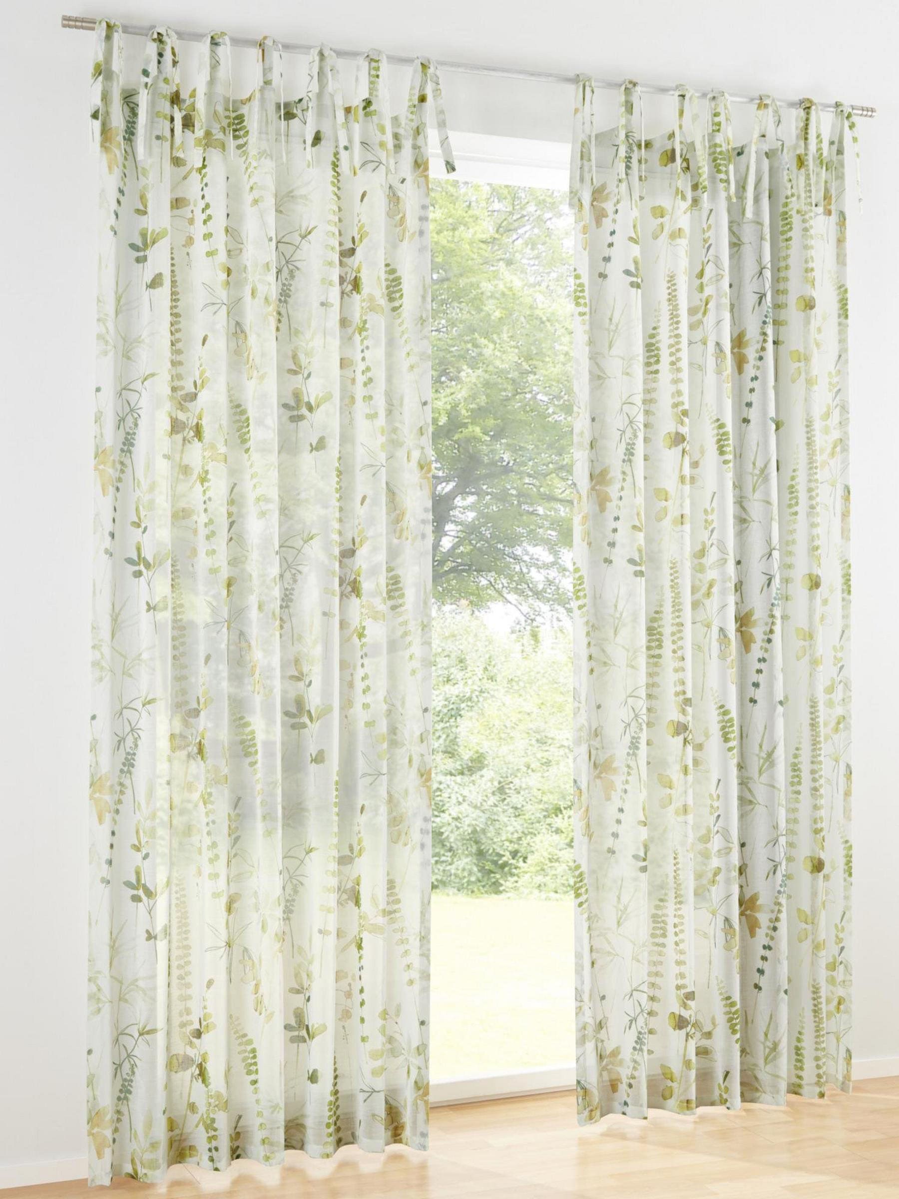 Kutti Vorhang »Jungle Schal«, (1 bedruckt, St.), Polyester Gardine, halbtransparent, kaufen