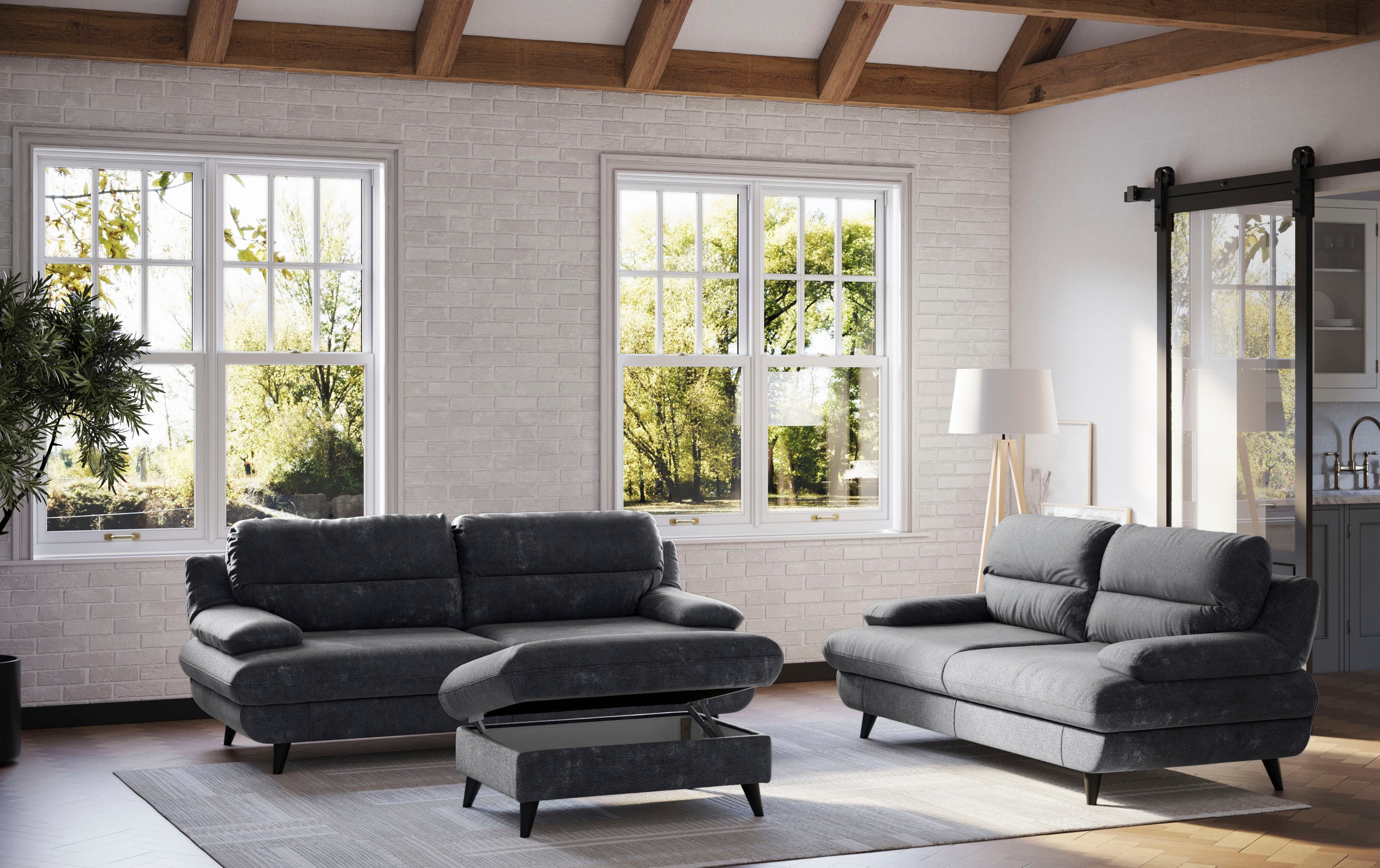 COTTA 3-Sitzer »Pike, B: 218 cm« mit Metallfüsse