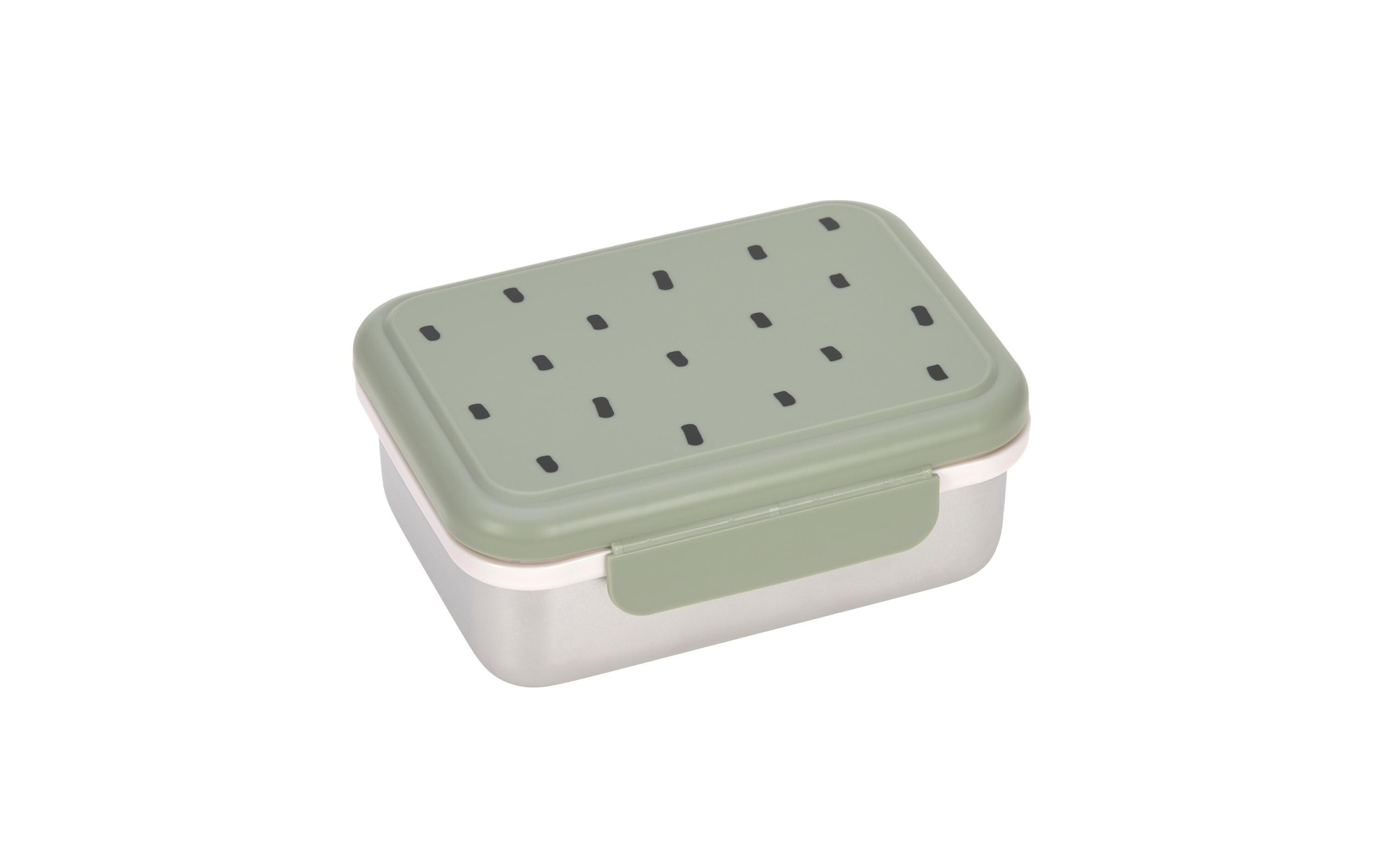 Image of LÄSSIG Lunchbox "Edelstahl Happy Prints Olivgrün"