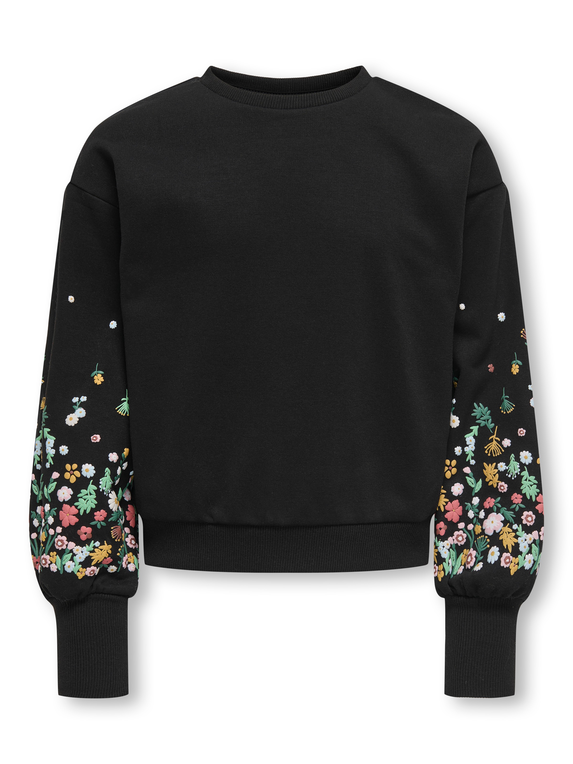 KIDS ONLY Sweat-shirt »KOGBROOKE L/S O-NECK FLOWER SWT NOOS«, mélange coton, coupe régulière
