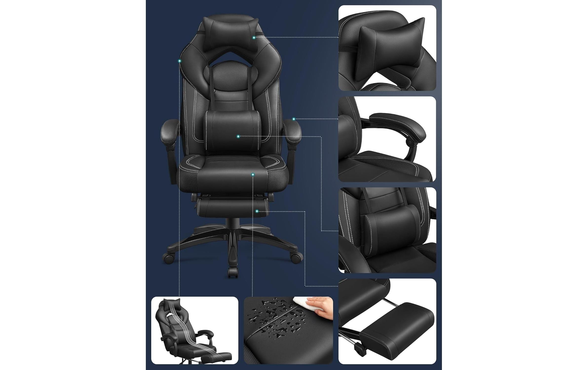 SONGMICS Gaming-Stuhl »70 x 64 x 128 cm« ()