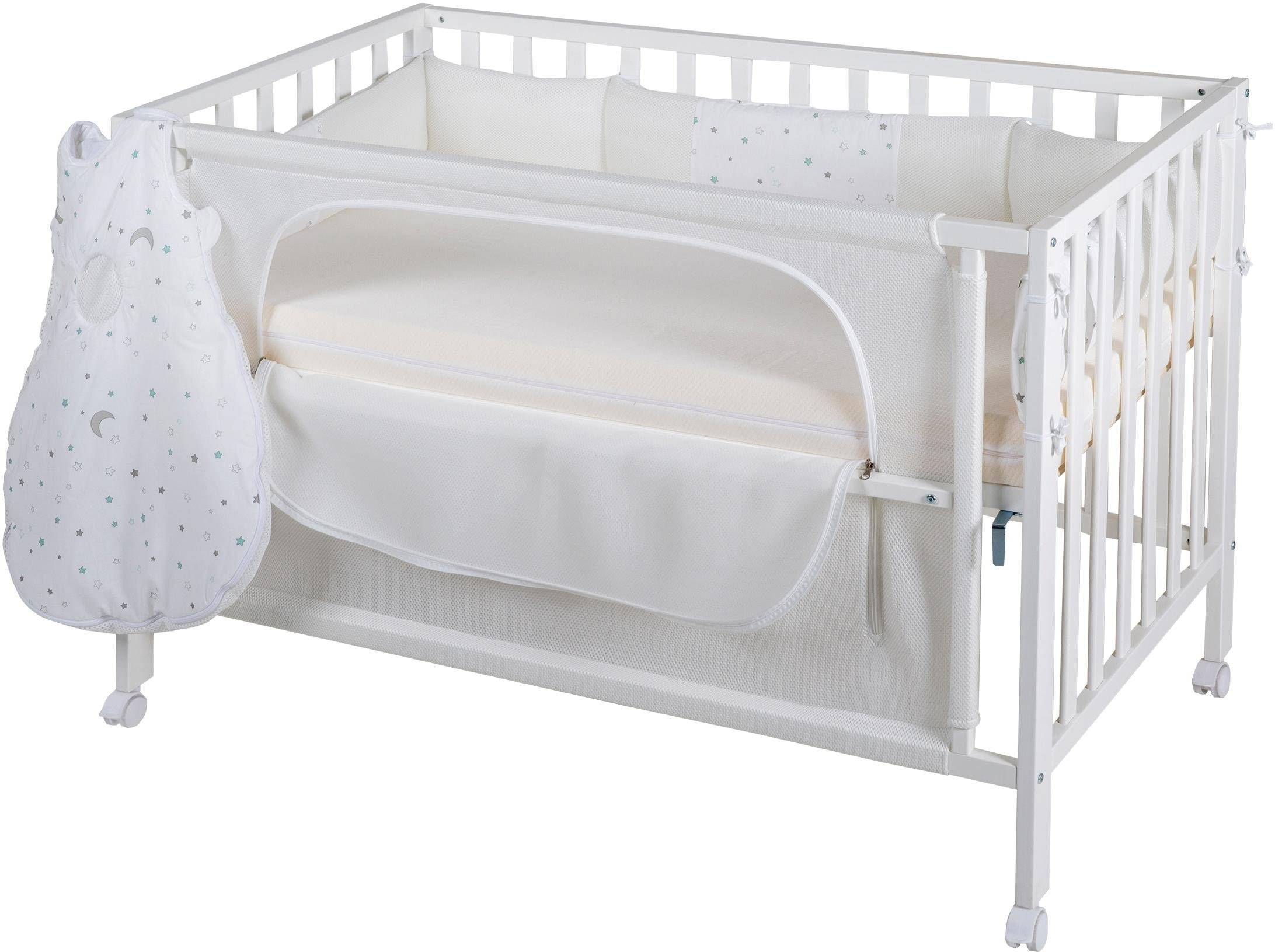 Babybett »Room Bed, safe asleep®, Sternenzauber weiss«, (4 tlg.)