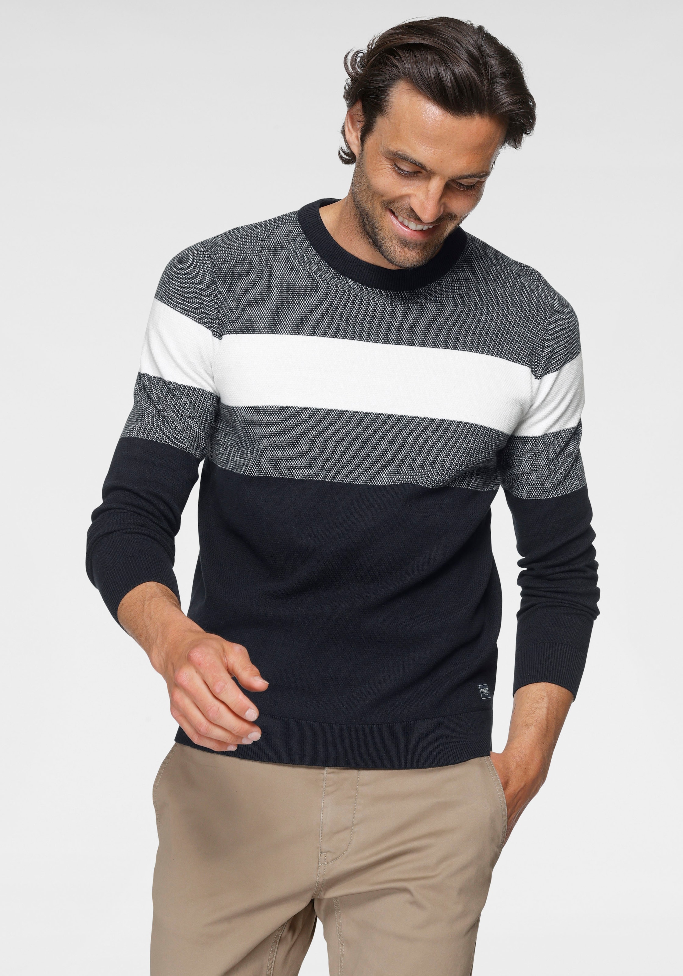 Image of TOM TAILOR Strickpullover, mit einem Streifenmotiv bei Ackermann Versand Schweiz