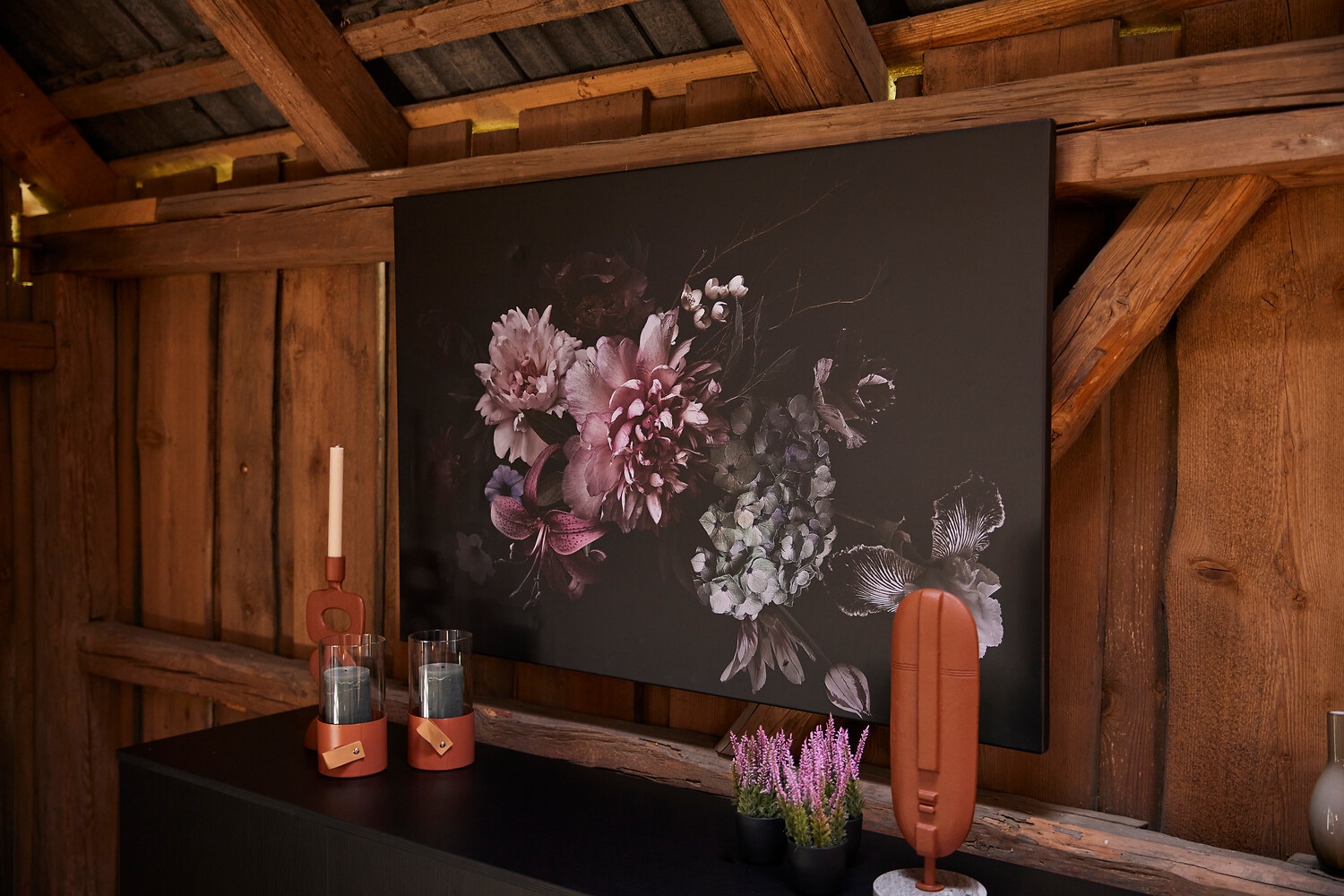 Bönninghoff Tableau sur toile »Wandbild BLUMEN 78x118 cm – Leinwandbild Keilrahmen Deko modern« Fleurs | Images de fleurs | Orchidée 1 cuis tlg. tendu sur châssis