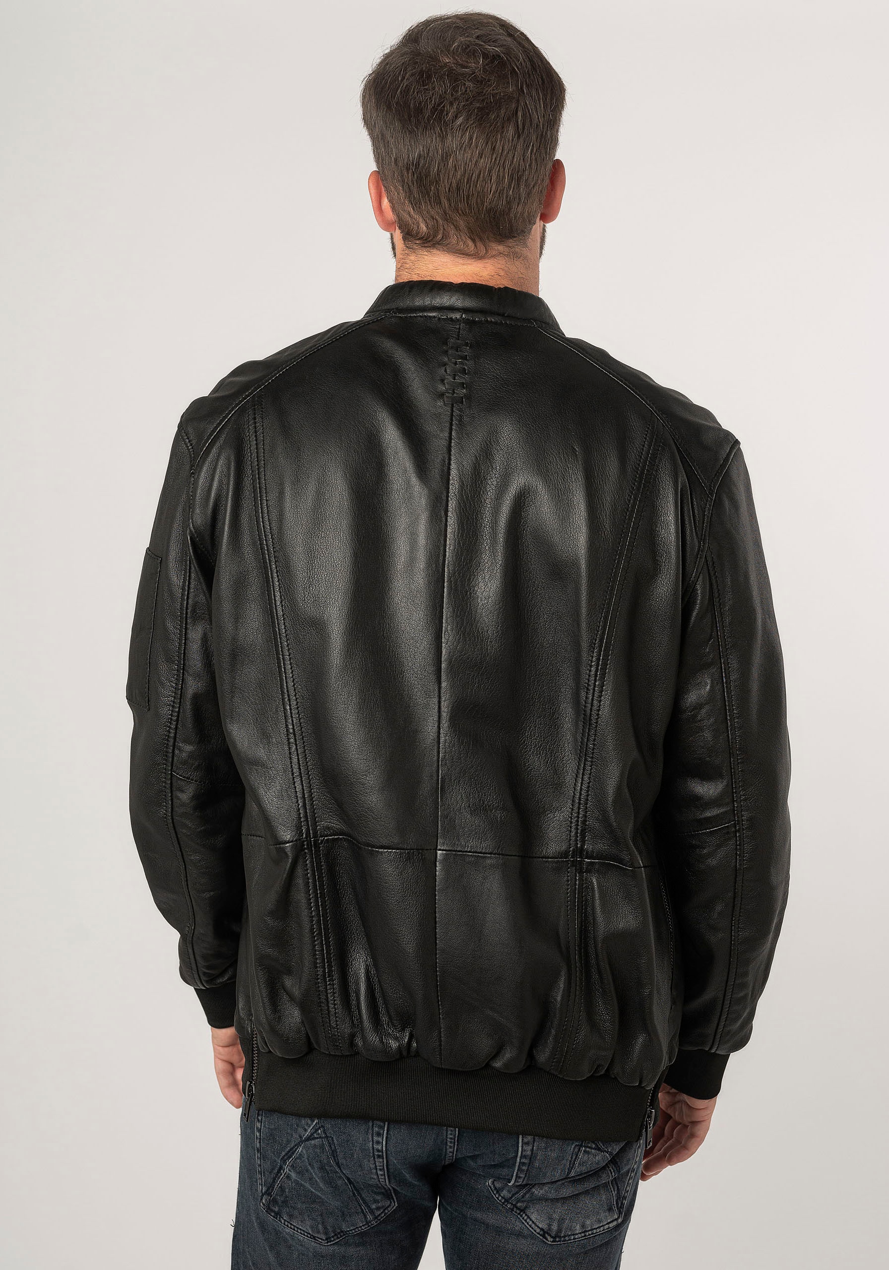 Mauritius Lederjacke »2Mkaira OS«, mit Reissverschluss, Strickbündchen, Ärmeltasche