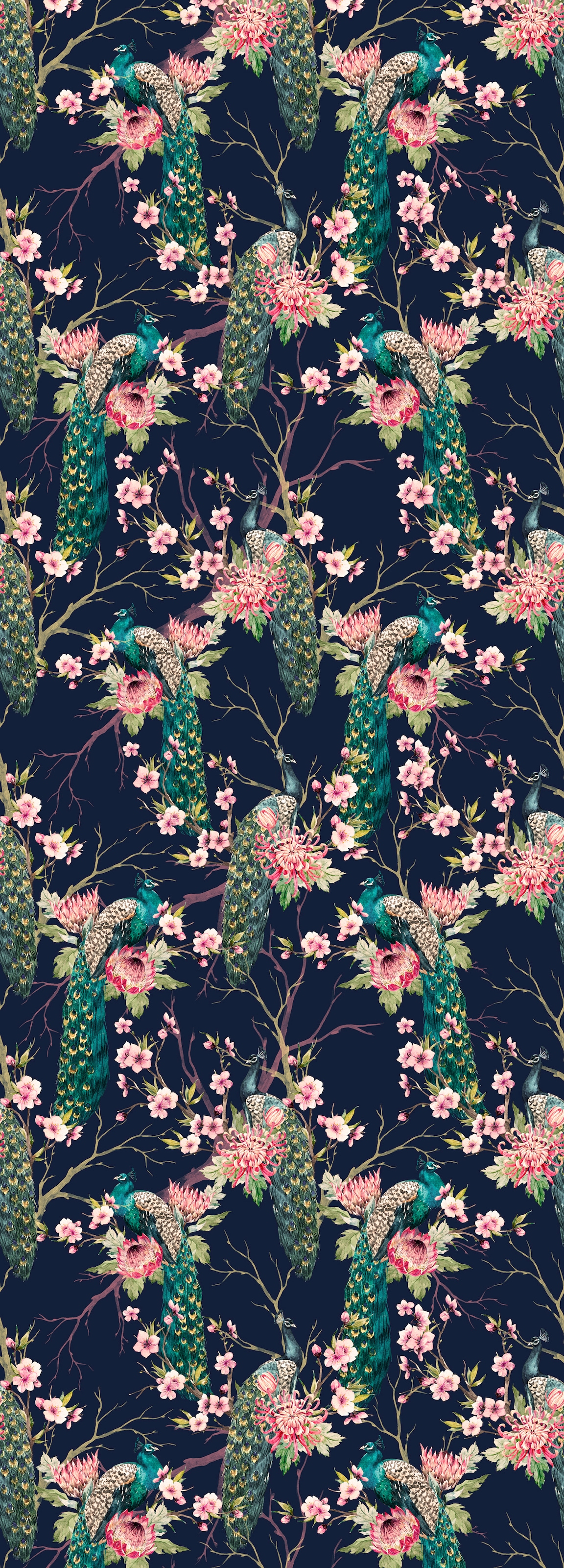 Image of queence Vinyltapete "Freya" Motiv bedruckt botanisch floral gemustert natürlich glatt 90x250cm, selbstklebend, kinderleichte Anbringung, Sticker