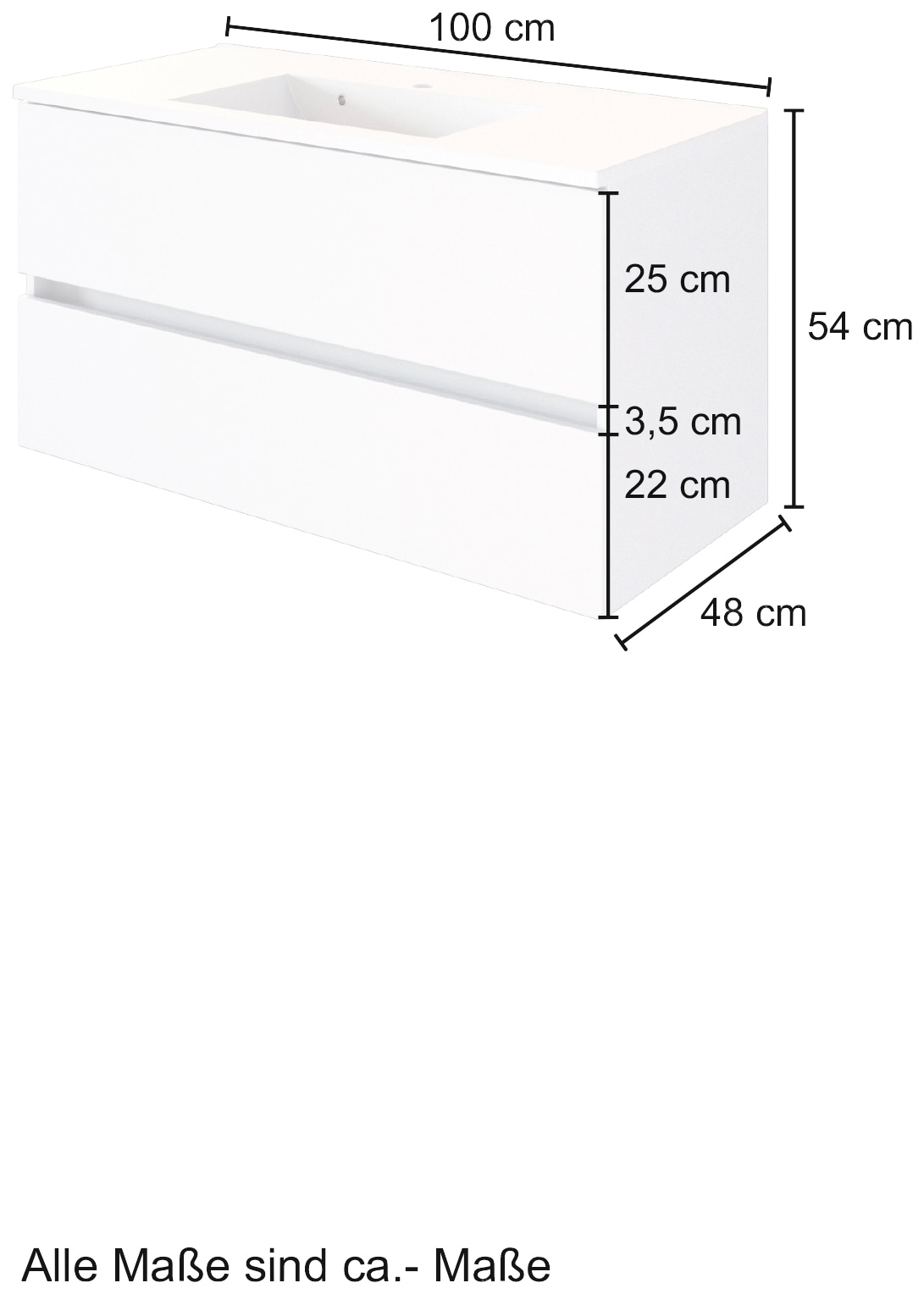 welltime Waschtisch »Baabe«, Breite 100 cm