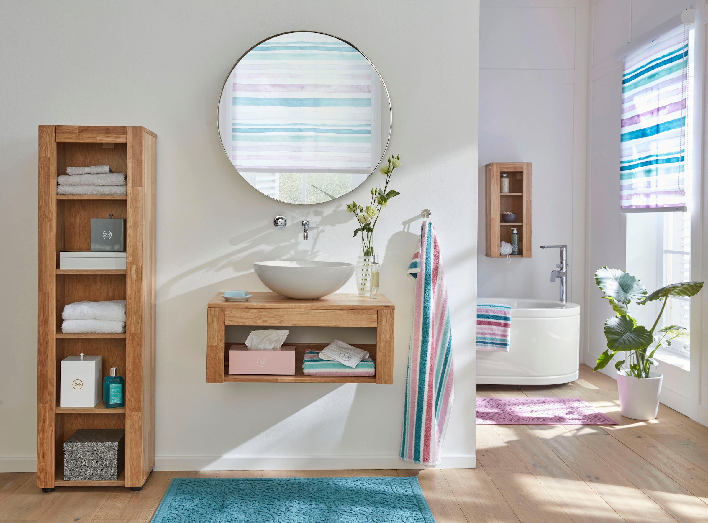 Guido Maria Kretschmer Home&Living Badematte »Garden Pastels«, rutschhemmend beschichtet, fussbodenheizungsgeeignet-schnell trocknend-strapazierfähig, Badteppich, Hoch-Tief-Effekte, auch als 2 tlg. Set erhältlich