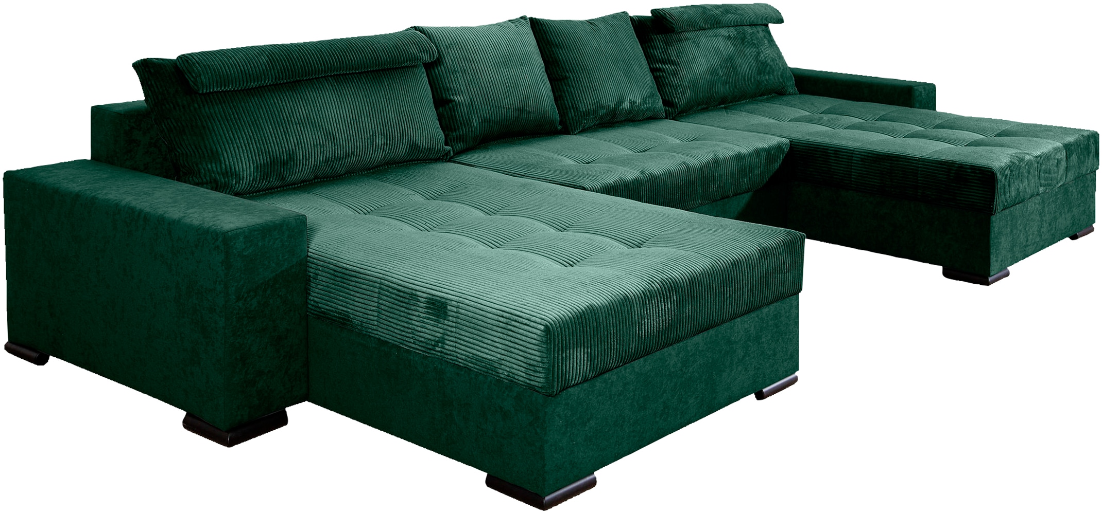 COLLECTION AB Wohnlandschaft »XXXL-Josy Relax U-Form Breite 352 cm, mit 2 gleich grossen Recamieren«, inkl. Bettfunktion, Bettkasten, mit 4 Rückenkissen in zwei Grössen